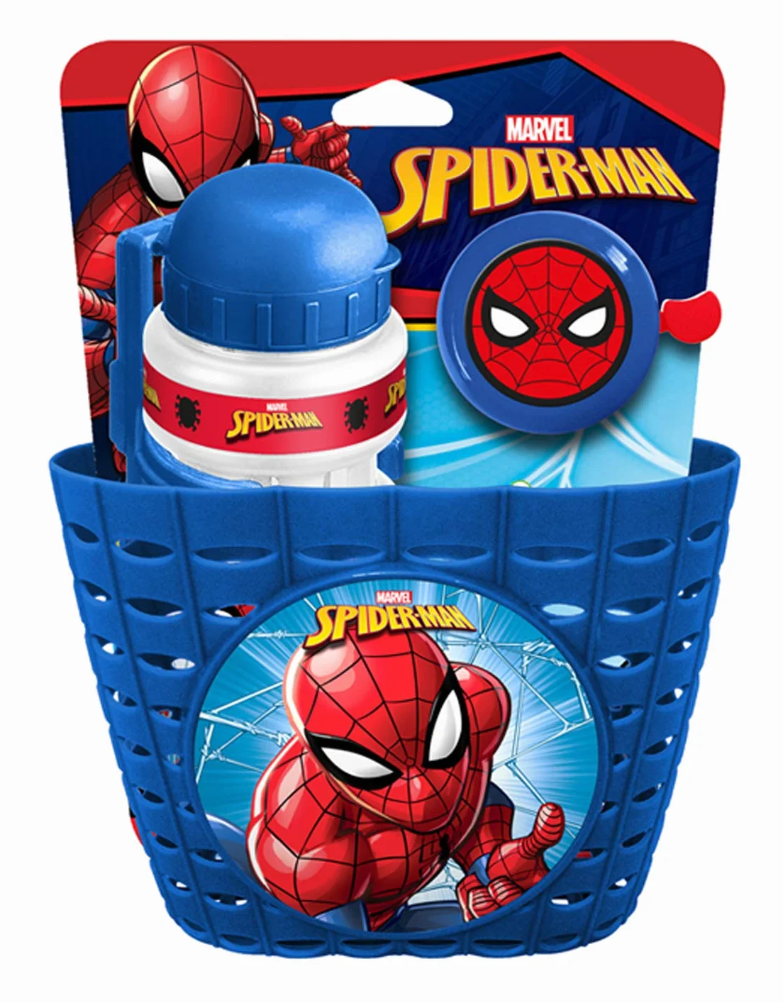STAMP - Kosz + butelka na napoje + dzwonek - Spiderman