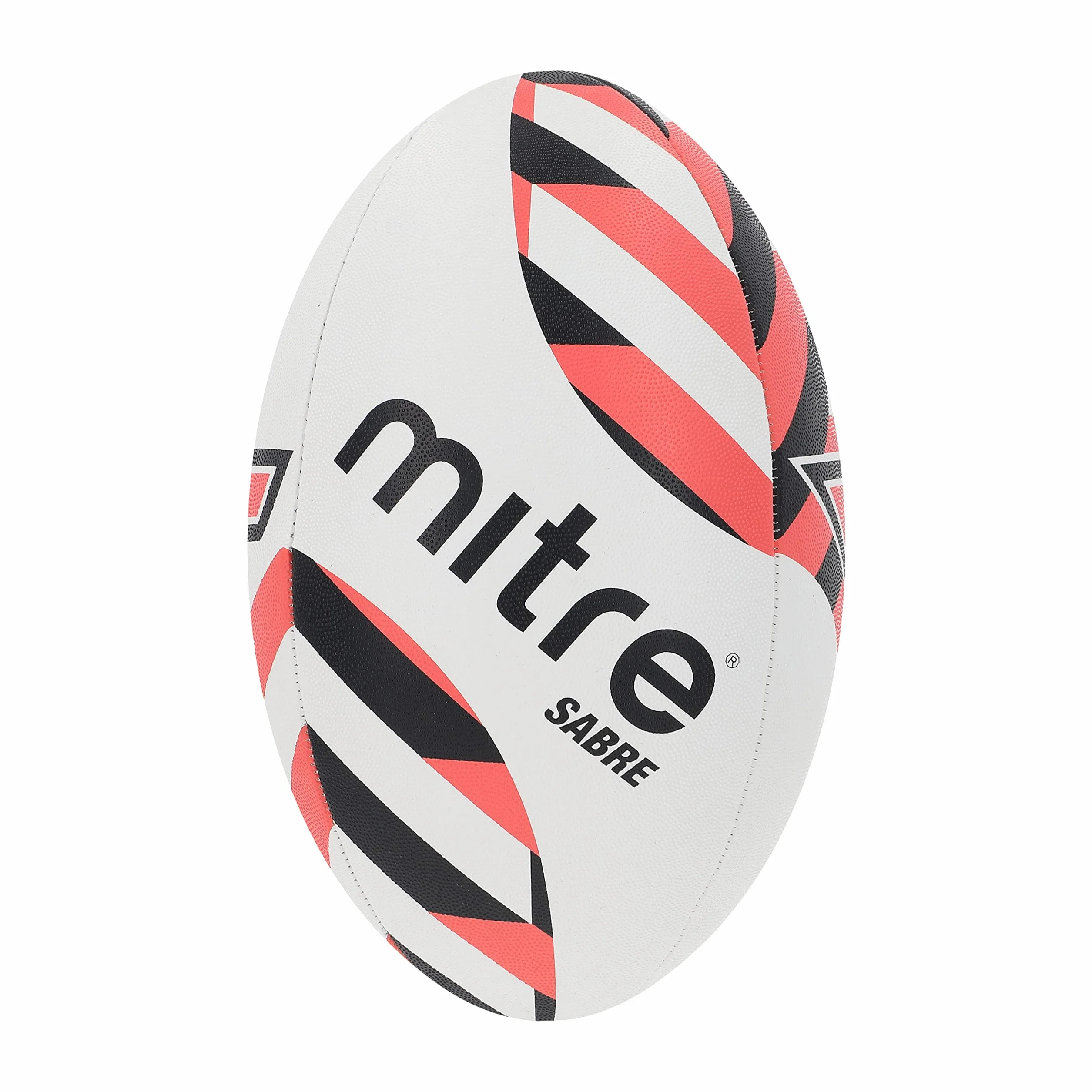 Mitre Piłka do rugby, bardzo mocna podszewka, pełna waga, bardzo popularna, biała/czarna/pomarańczowa, 5