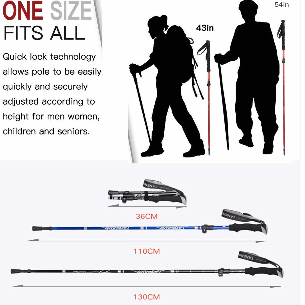 Składany kij do chodzenia, Kij turystyczny, Oddychający korek, Pole Odporne na wstrząsy antypoślizgowe, antypoślizgowe, odporne na wstrząsy, do Nordic Walking, Alpinizm, Jazda na nartach,