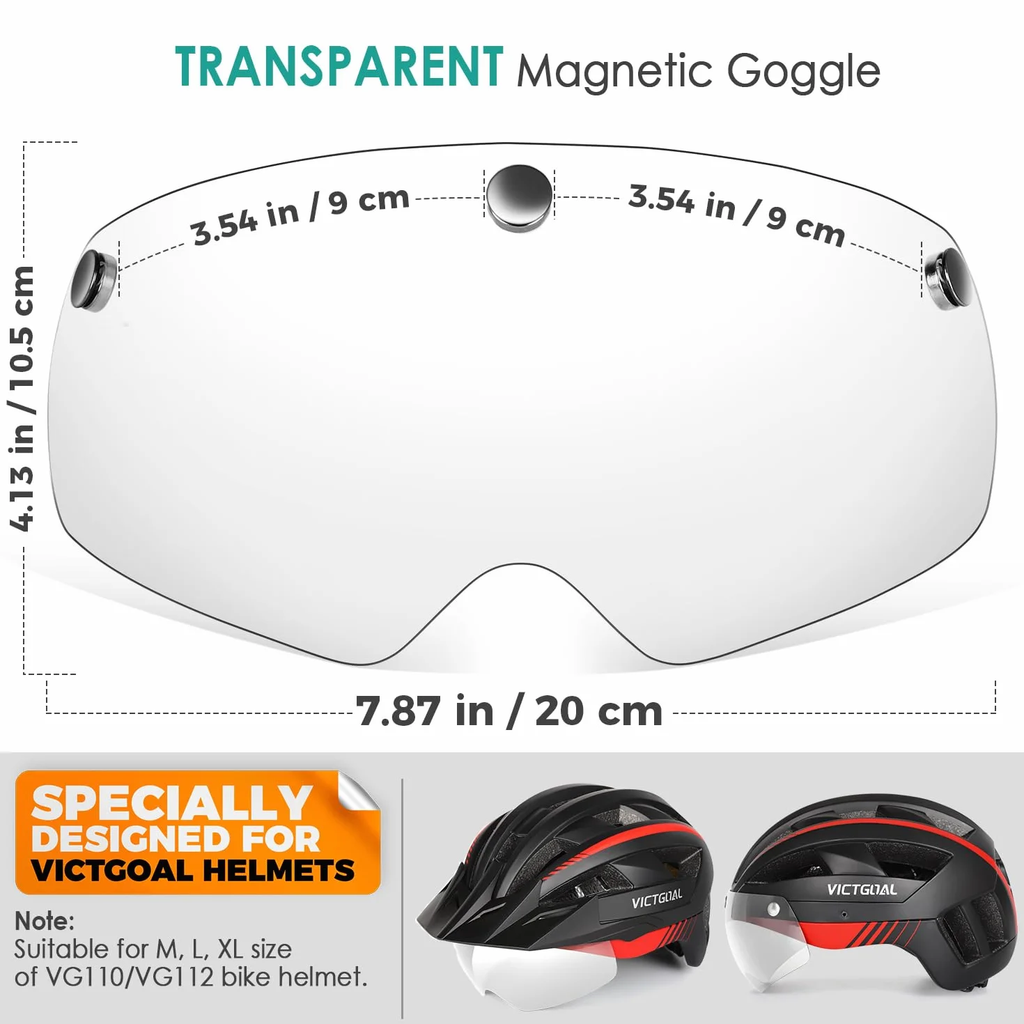 Victgoal Magnetyczne gogle rowerowe wiatroszczelny pyłoszczelny daszek