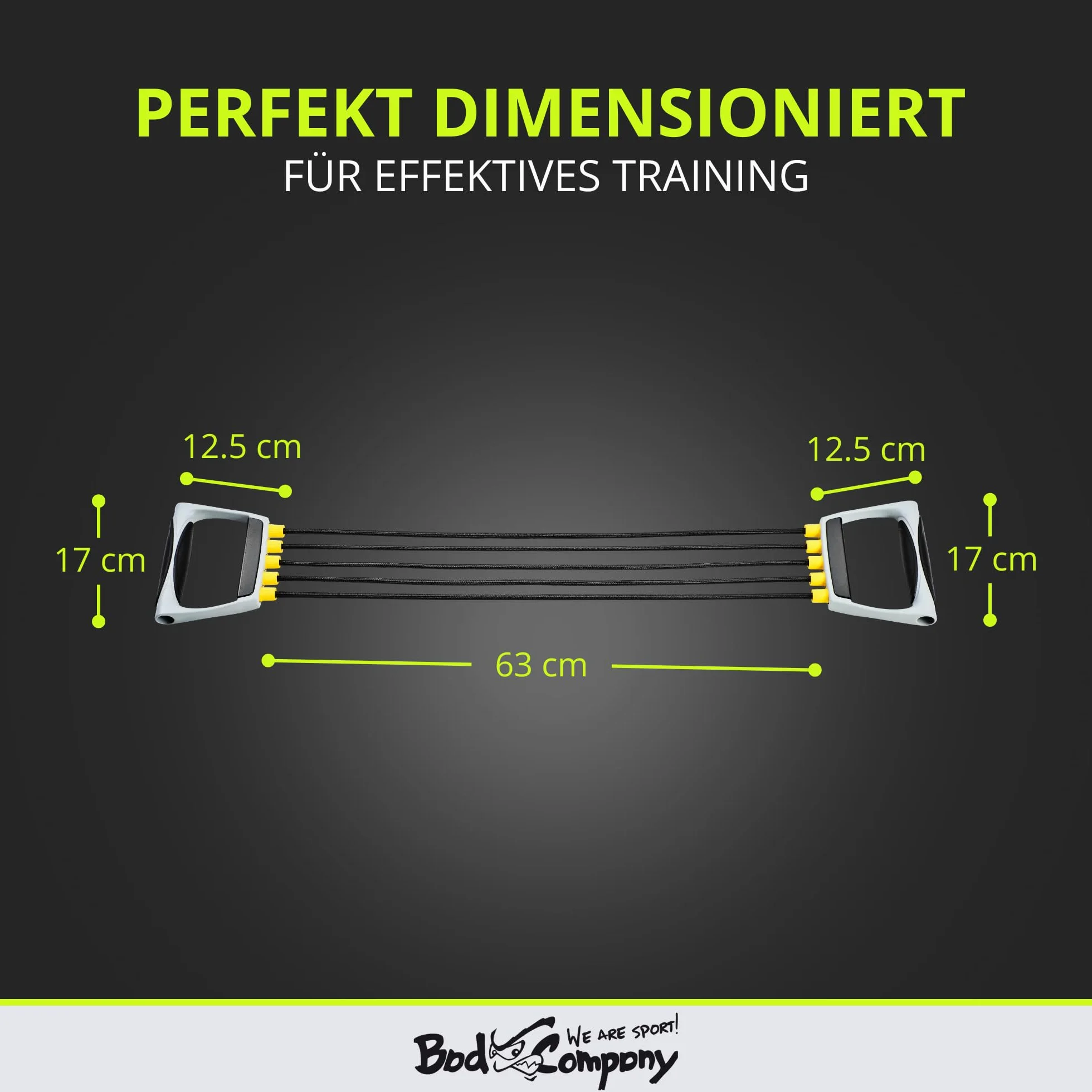 Bad Company Chest Expander I 5-stopniowa regulacja oporu taśmy oporowe z uchwytami I taśmy fitness do treningu domowego