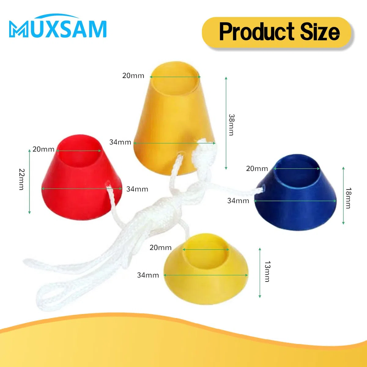 MUXSAM 4 szt. gumowe zimowe koszulki golfowe 38 mm 22 mm 18 mm 13 mm guma na mroźne dni.