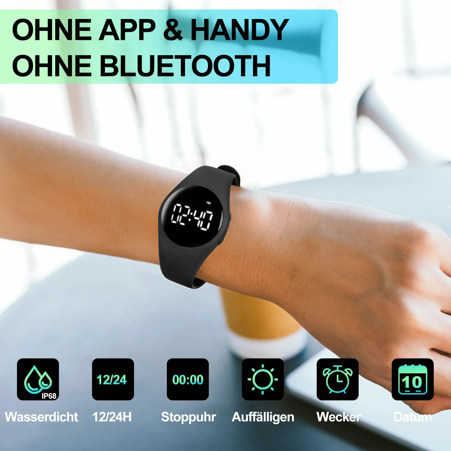 LEBEXY Krokomierz, prosty krokomierz, bez Bluetooth, bez aplikacji / bez telefonu komórkowego | opaska fitness tracker łatwy do biegania, dla kobiet i mężczyzn, zegarek fitness do pływania, sauny