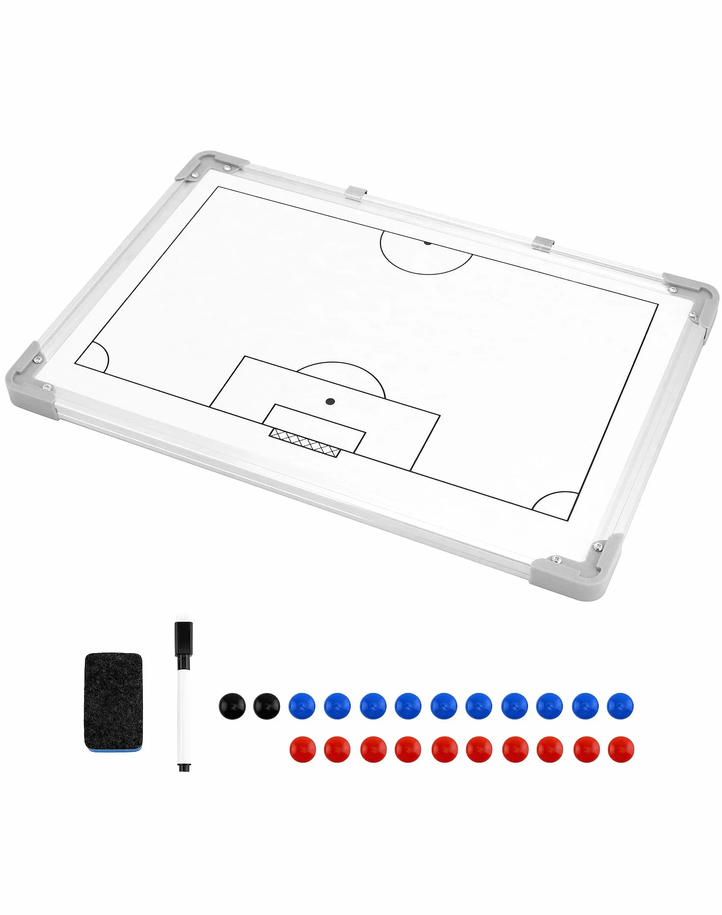 QWORK® Tablica taktyki piłkarskiej, teczka trenera piłki nożnej z akcesoriami, 45 x 30 cm