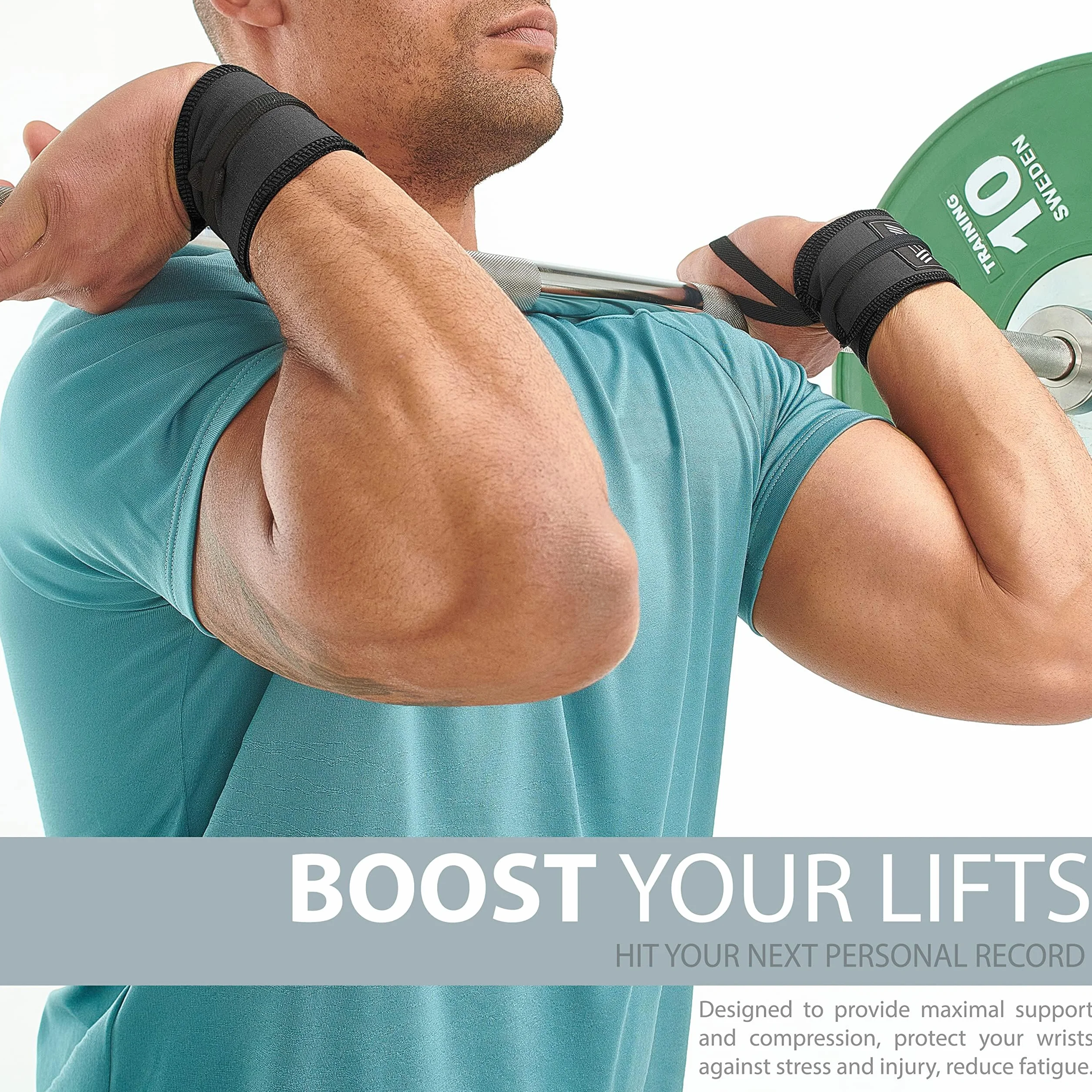 Bandaże na Nadgarstek do Podnoszenia Ciężarów Cotton Wrist Wraps Trójbój Siłowy Martwy Ciąg Weightlifting