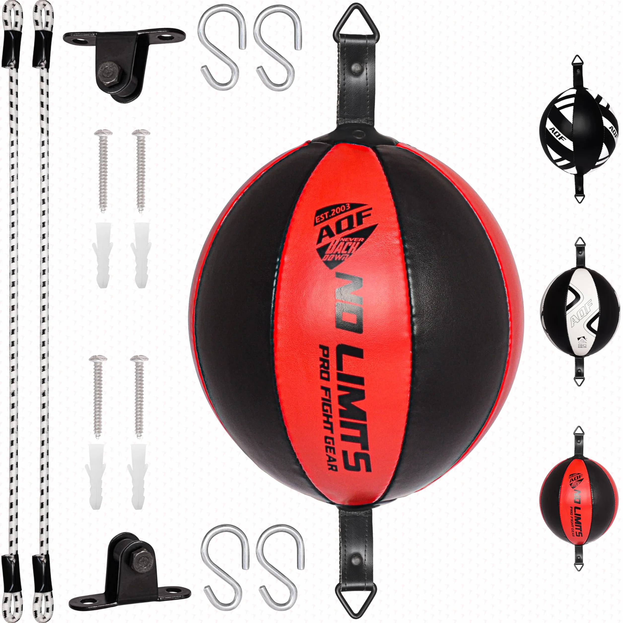 AQF Skórzany Podwójny Koniec Dodge Speed Ball MMA Boks Sufitowy Trening Punching Bag