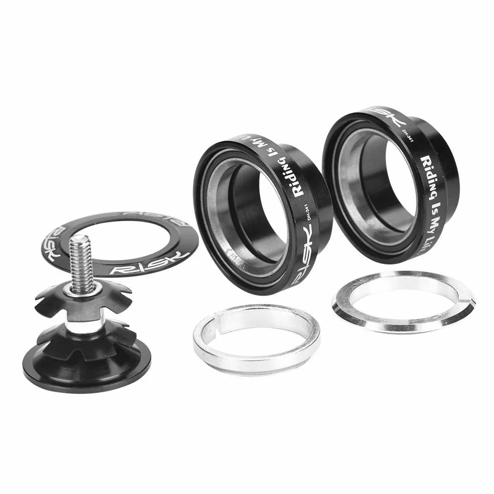 Zestaw słuchawkowy ze stopu aluminium 34 mm widelec zestaw słuchawkowy do prostego łożyska widelca sterowego 28,6 mm (czarny)