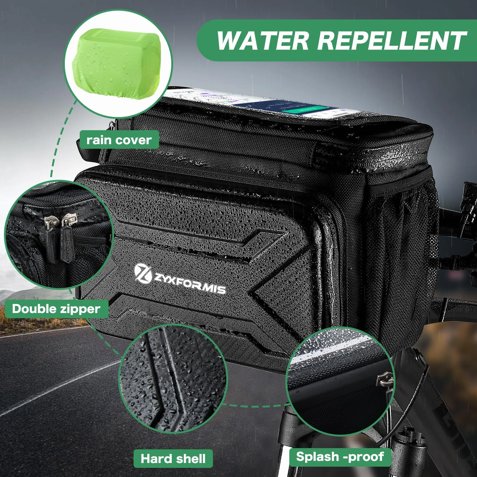 Torba rowerowa na kierownicę 6L, wodoodporny ekran dotykowy TPU Torba przednia roweru z adapterem na kierownicę, odpinanym paskiem na ramię Torba rowerowa na ramę do rowerów i rowerów elektrycznych