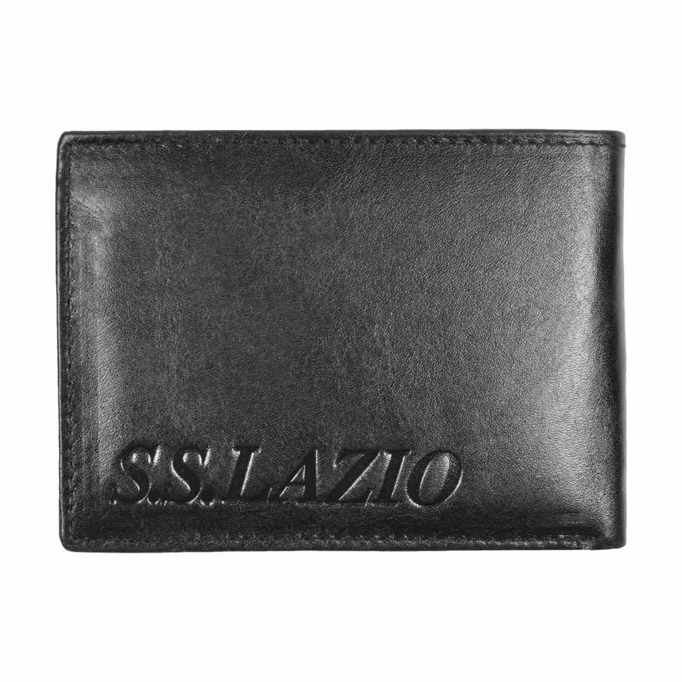 Portfel skórzany SS LAZIO z wytłoczonym logo, oficjalny produkt, czarny