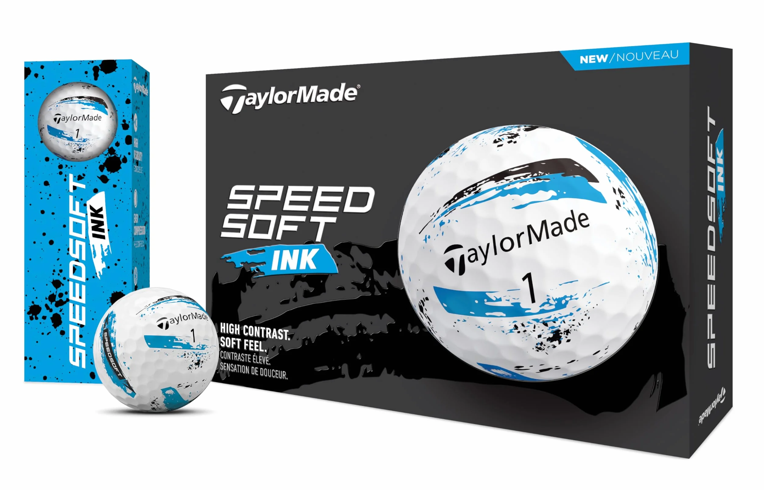 TaylorMade SpeedSoft Ink Niebieska piłka golfowa, 2024