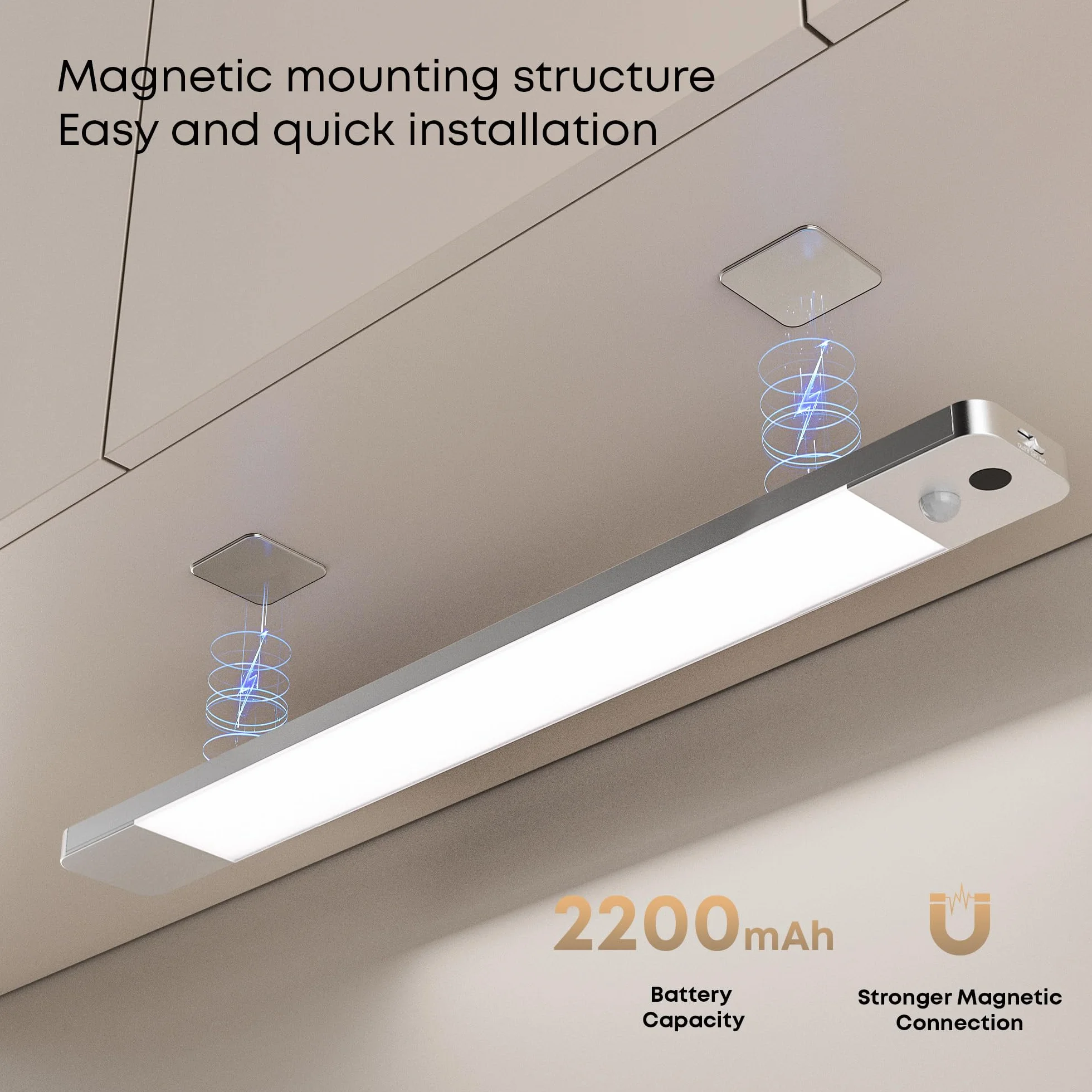 Reglette LED Lampa kuchenna pod szafkę 30 cm 2200 mAh z czujnikiem ruchu 2 sztuki