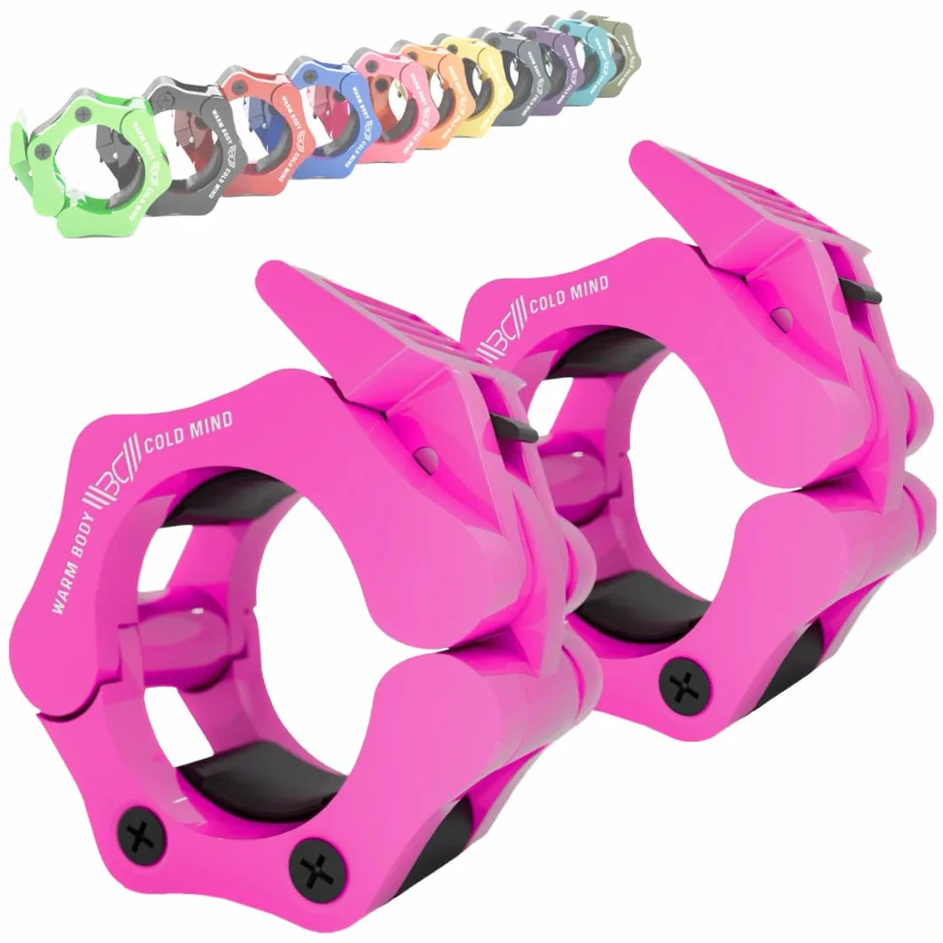 WARM BODY COLD MIND Olimpijskie zaciski do sztangi - 5cm/50mm Barbell Collars, Obroże do Podnoszenia Ciężarów, Klipsy do Sztangi, Klipsy, Zaciski Barowe - Akcesoria Gimnastyczne Trening Siłowy, Clamps