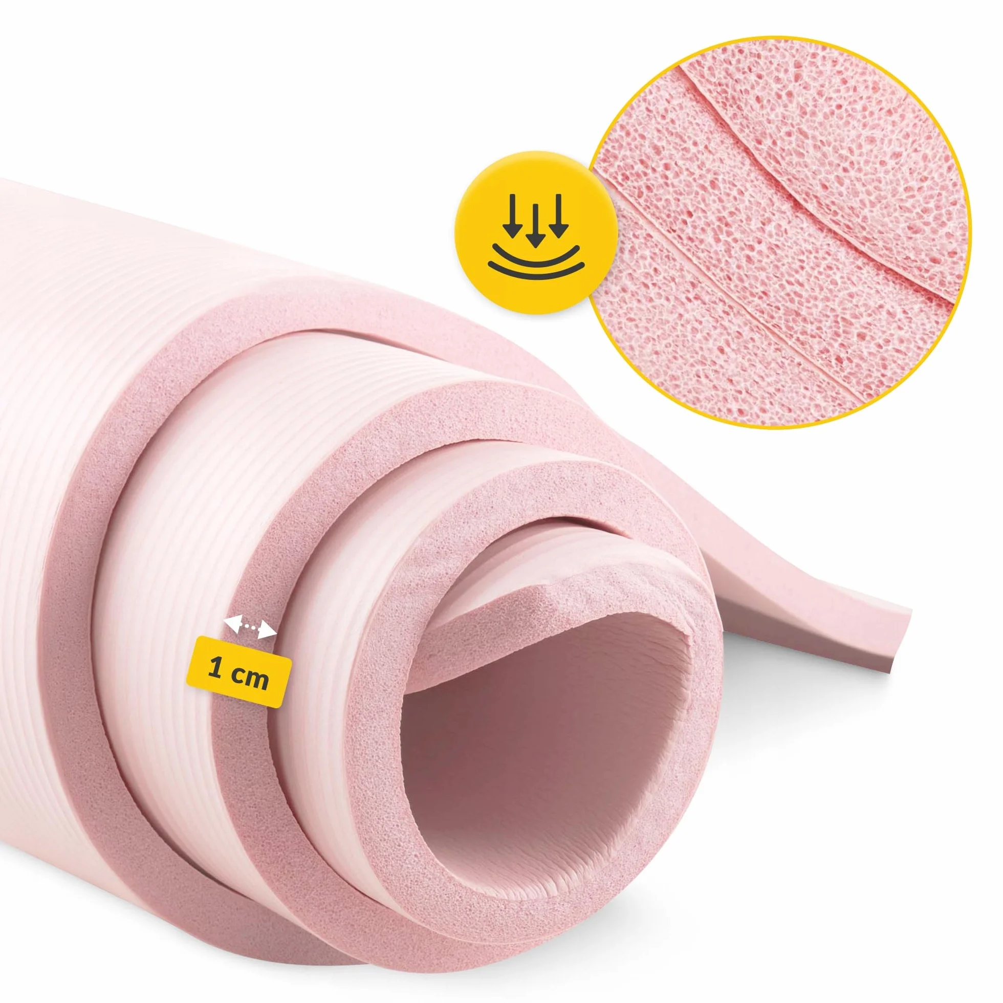 Mata do ćwiczeń joga gimnastyczna gruba 1 cm różowa