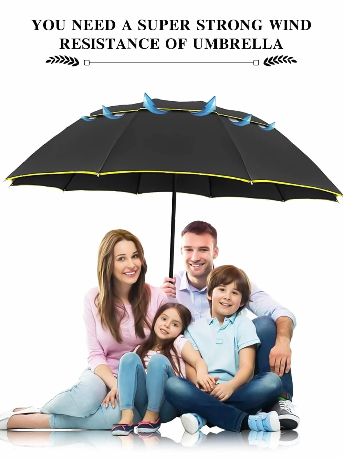 Kalolary 152 cm Parasol Golfowy Podwójny Baldachim Wiatroszczelny Wodoodporny