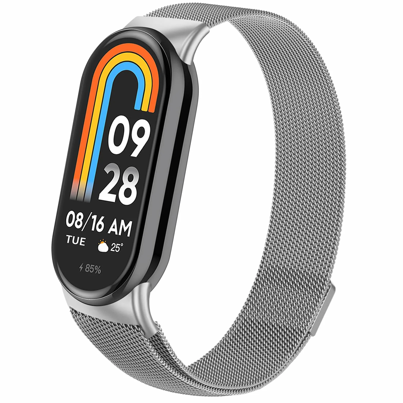 Meliya Bransoletka do Xiaomi Smart Band 9 / Xiaomi Smart Band 8 dla kobiet i mężczyzn, miękka, regulowana, magnetyczna, sportowa, metalowa bransoletka do zegarka Xiaomi Mi 9 / Mi 9 ze stali