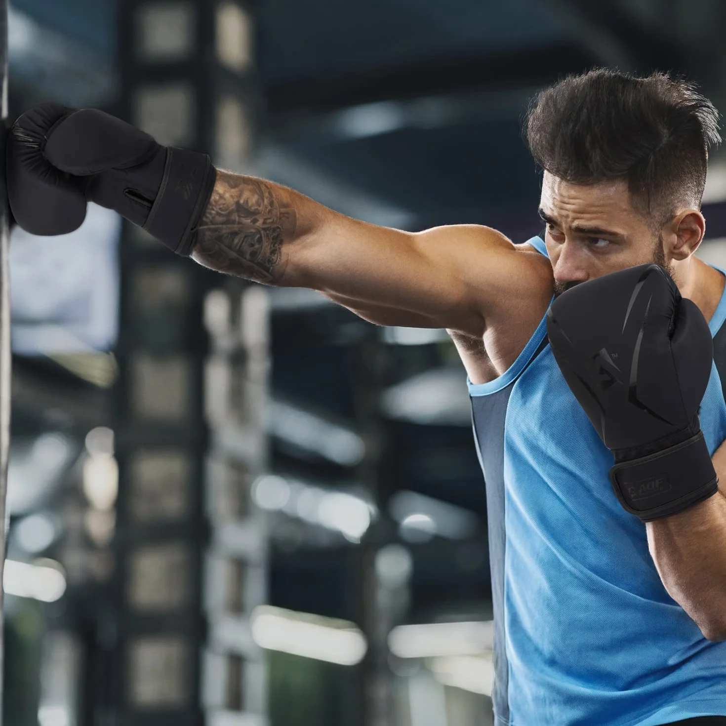 AQF Rękawice Bokserskie Dla Dzieci I Dorosłych - Na Worek Muay Thai, Boks Skórzane 4oz Do 16oz Na Wykrawania MMA Fighting & Kickboxing Z Dodatkowymi Warstwami Wyściółki