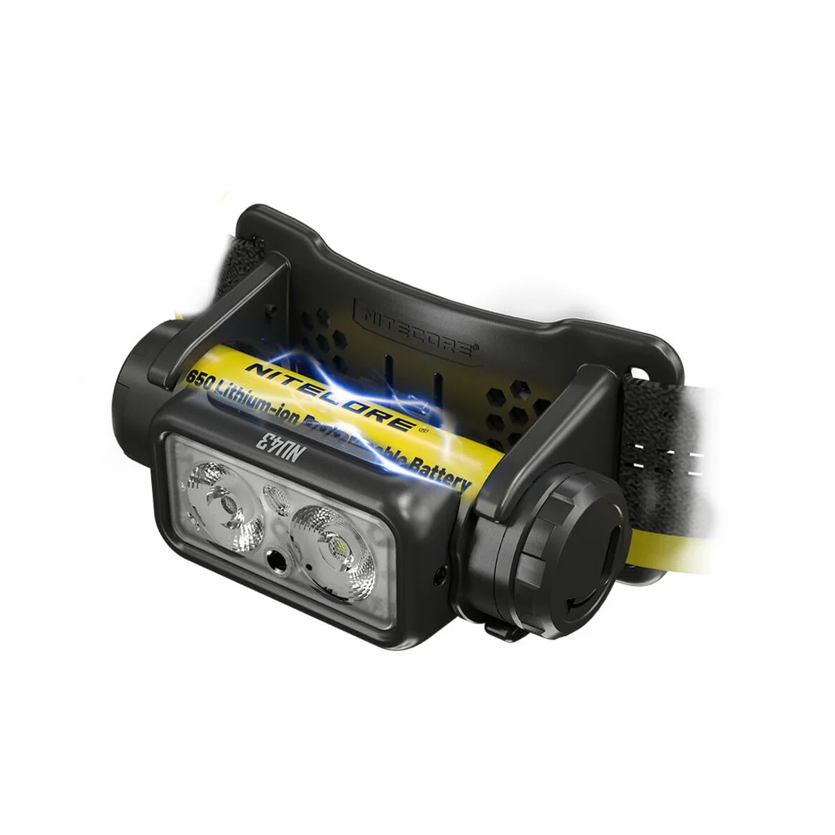 Nitecore Latarka czołowa NU43, lekka, ładowana przez USB C, 1400 lumenów, zasięg świecenia 130 m, czerwone światło do widzenia w nocy