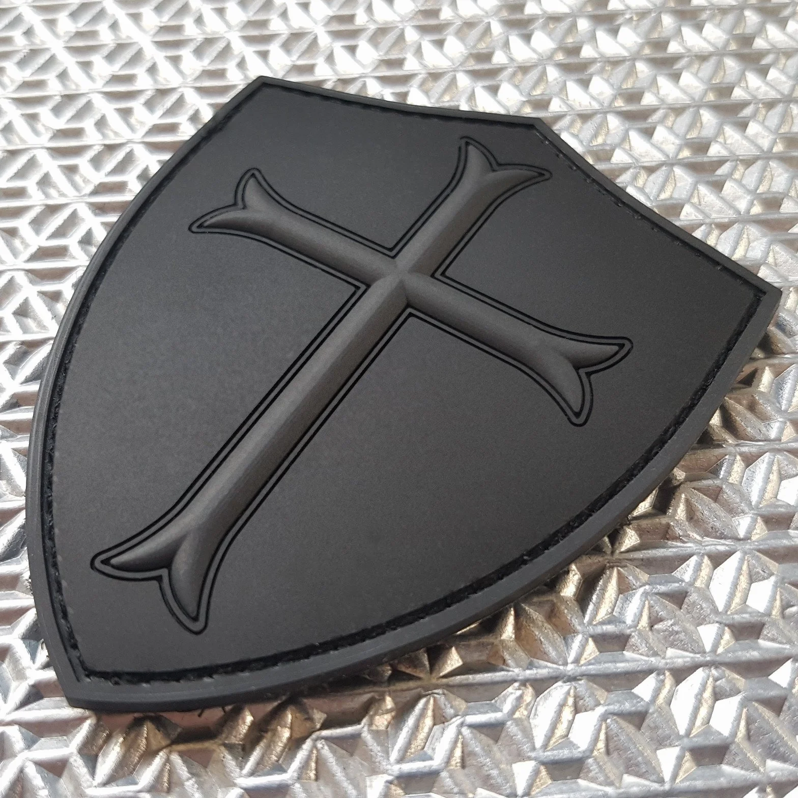 Subdued ACU US Navy Seals DEVGRU Crusaders Templar Knight Cross Morale PVC 3D Touch Fastener Patch
