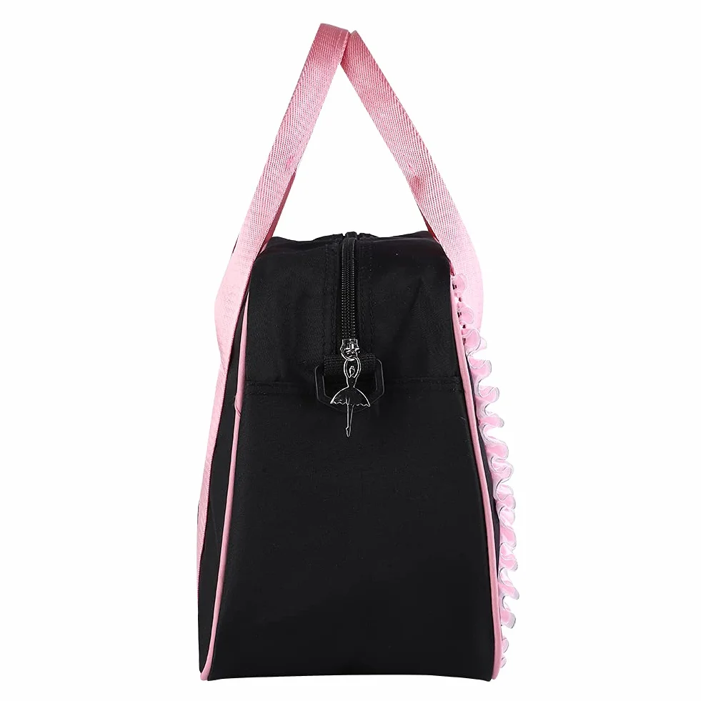 Baletowa Torba na ramię, Plecak Różowa Torba na ramię Dziewczęca Taniec Baletowy Torebka Dziecięca Pojedyncze ramię Sportowa Torba na Zamek Błyskawiczny Tote (BLACK)