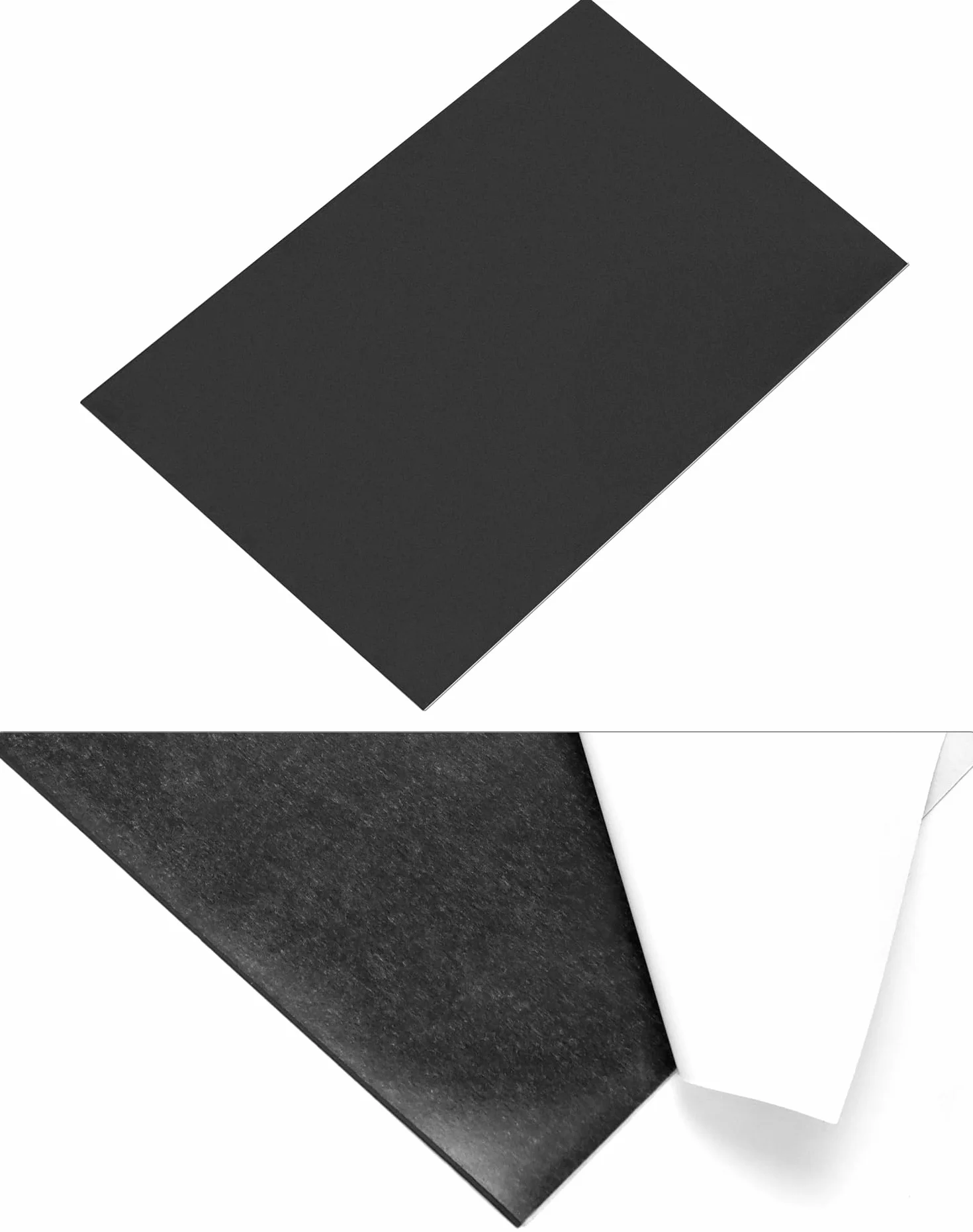 QWORK 10 sztuk folii magnetycznej DIN A4, samoprzylepne, gr. 0,6 mm, czarne, magnesy na lodówkę