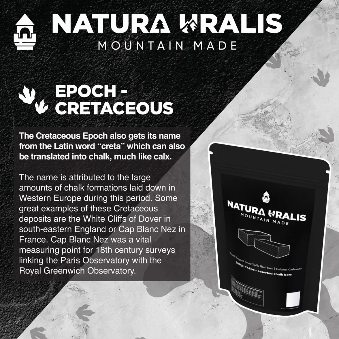 Natura Uralis Mini Batony z Premium Kreda Belgorodzka | 500g Białej Kredy - Niesamowity Chrup, Aksamitna i Zwarta Tekstura, ASMR, Naturalny Węglan Wapni