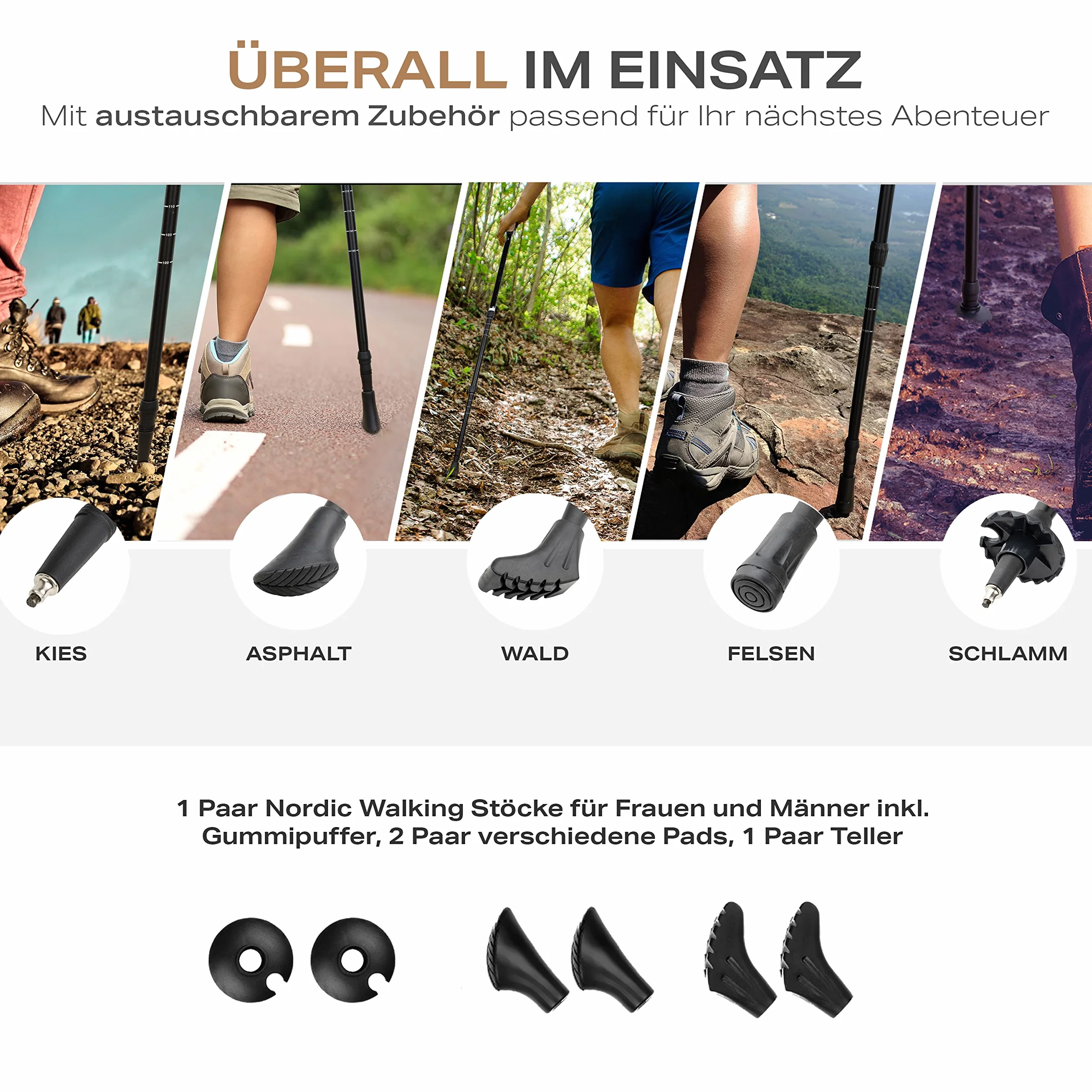 Attrac Nordic Walking Classic kijki trekkingowe 69-136 cm aluminiowe amortyzacja Anti-Shock teleskopowe regulowane torba