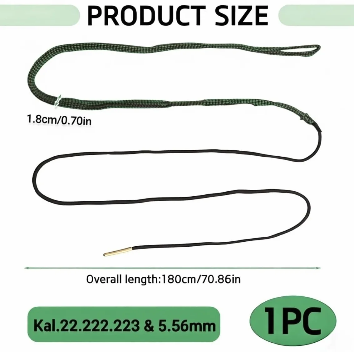 Sznurek do czyszczenia lufy do broni palnej, kaliber .22, .223 i 5,56 mm – Skuteczny zestaw do czyszczenia broni do pistoletów, karabinów i strzelb – Wielokrotnego użytku i przenośne