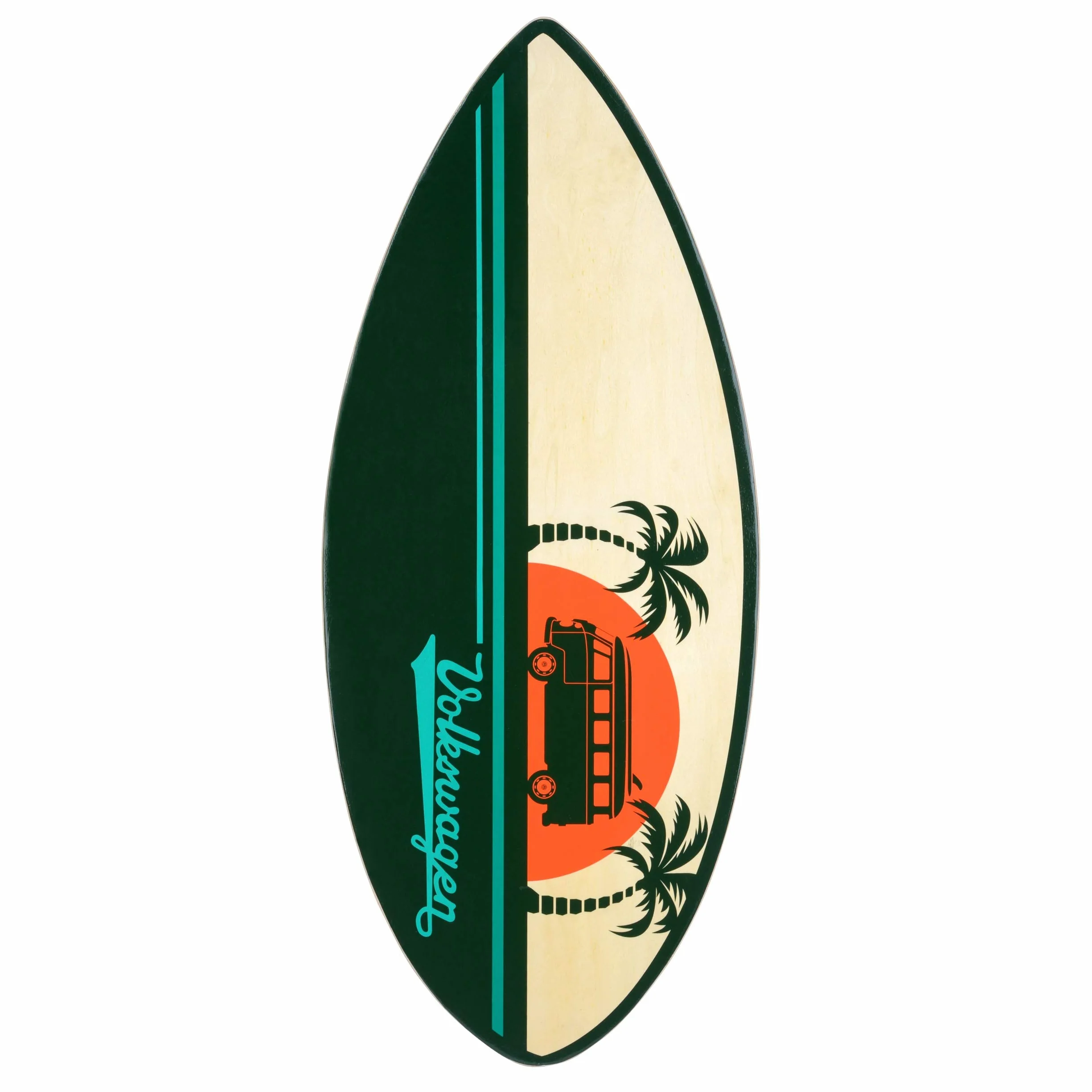 Board Masters VW Collection – Volkswagen Skimboard z prawdziwego drewna (104 cm) unisex z wzorem T1 Bulli Bus (Sunset/kolorowa)