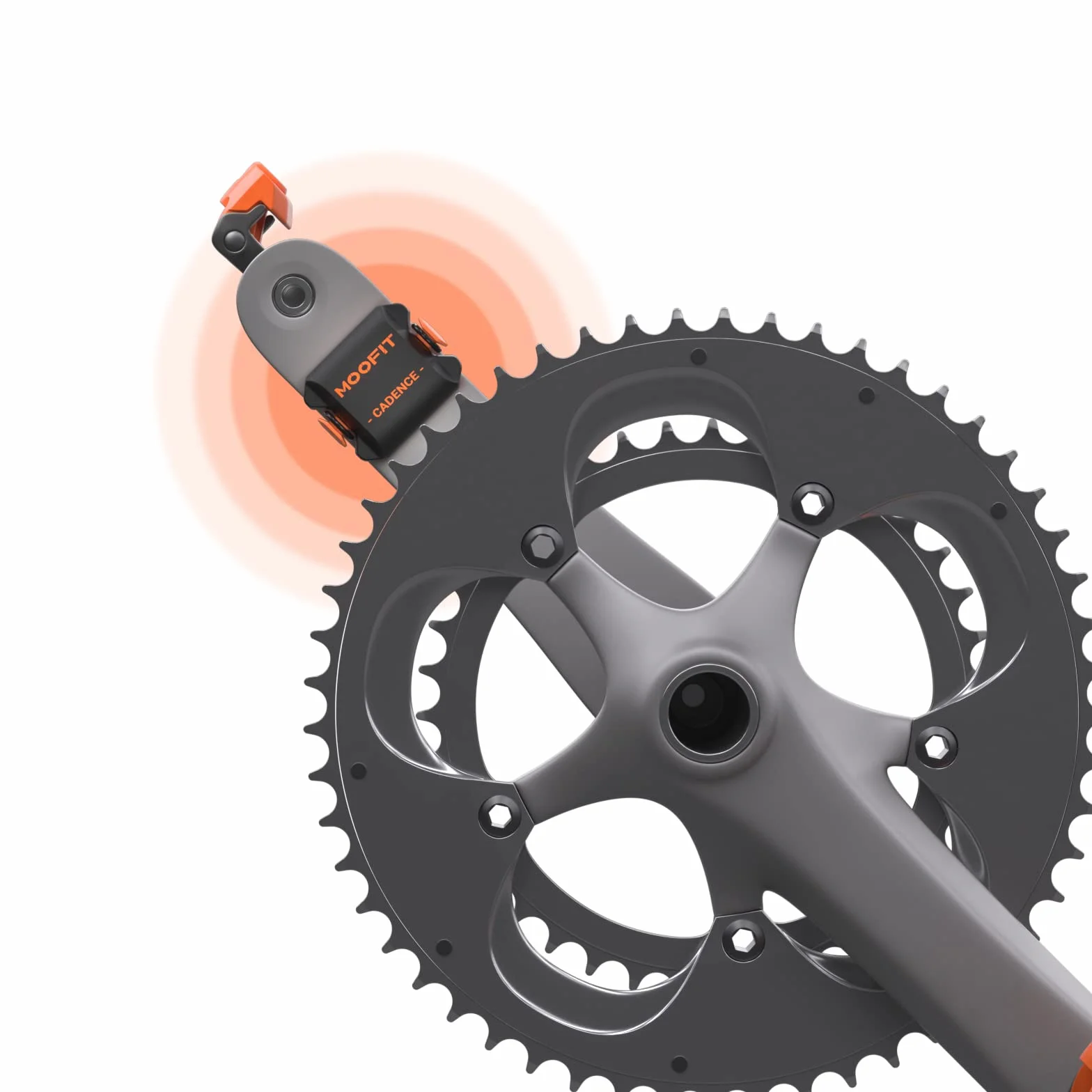 moofit CS8 czujnik prędkości rowerowej i czujnik rytmu, bezprzewodowa prędkość Bluetooth i ANT+, czujnik odległości i czujnik rytmu z wodoodporną technologią IP67, kolor pomarańczowy