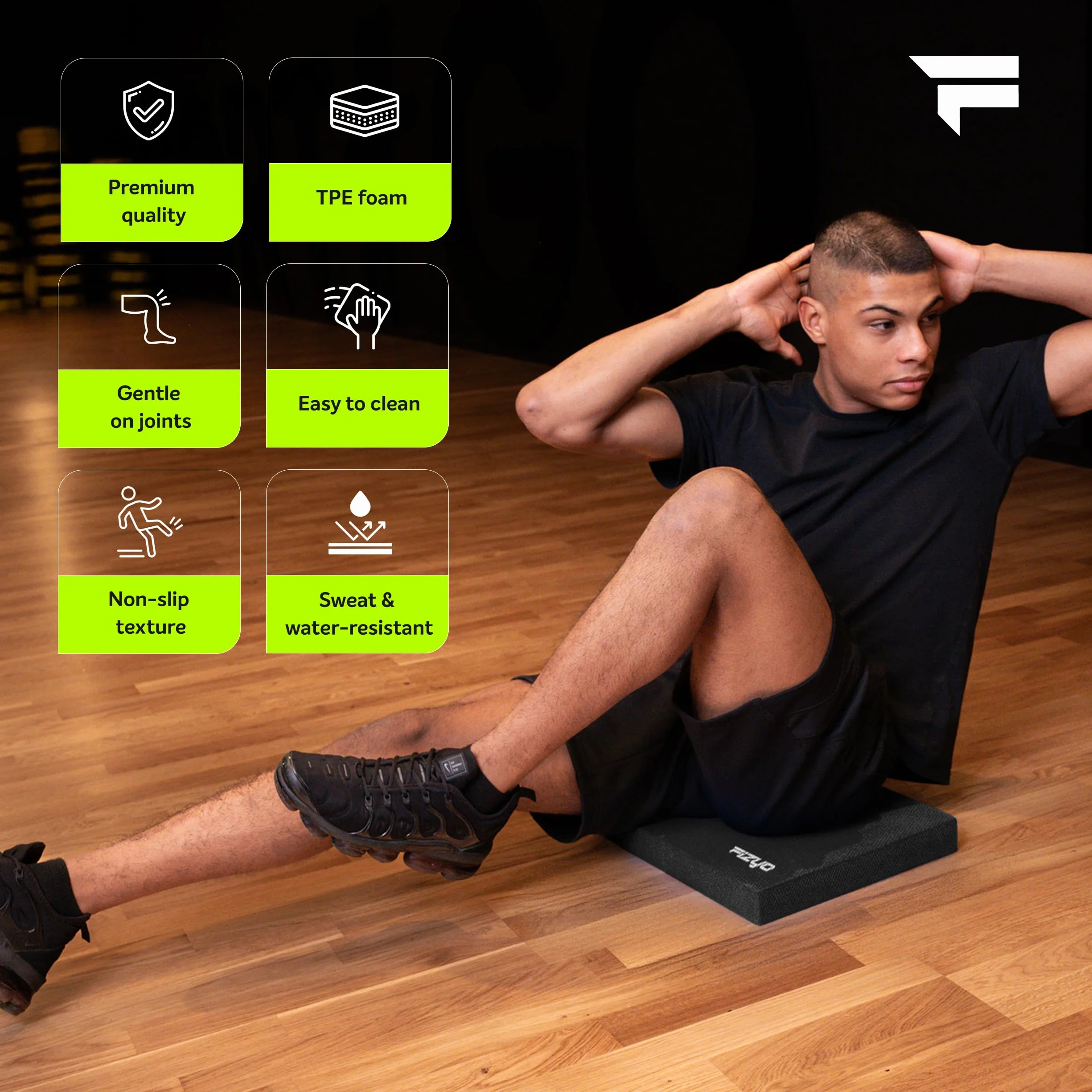 Fizyo Balance Pad - Antypoślizgowa Piankowa Mata do Jogi, Fitnessu, Pilatesu, Ćwiczeń Równowagi, Balansowania, Podkładka Stabilizująca, Koordynacyjna Poduszka, Miękka Pianka
