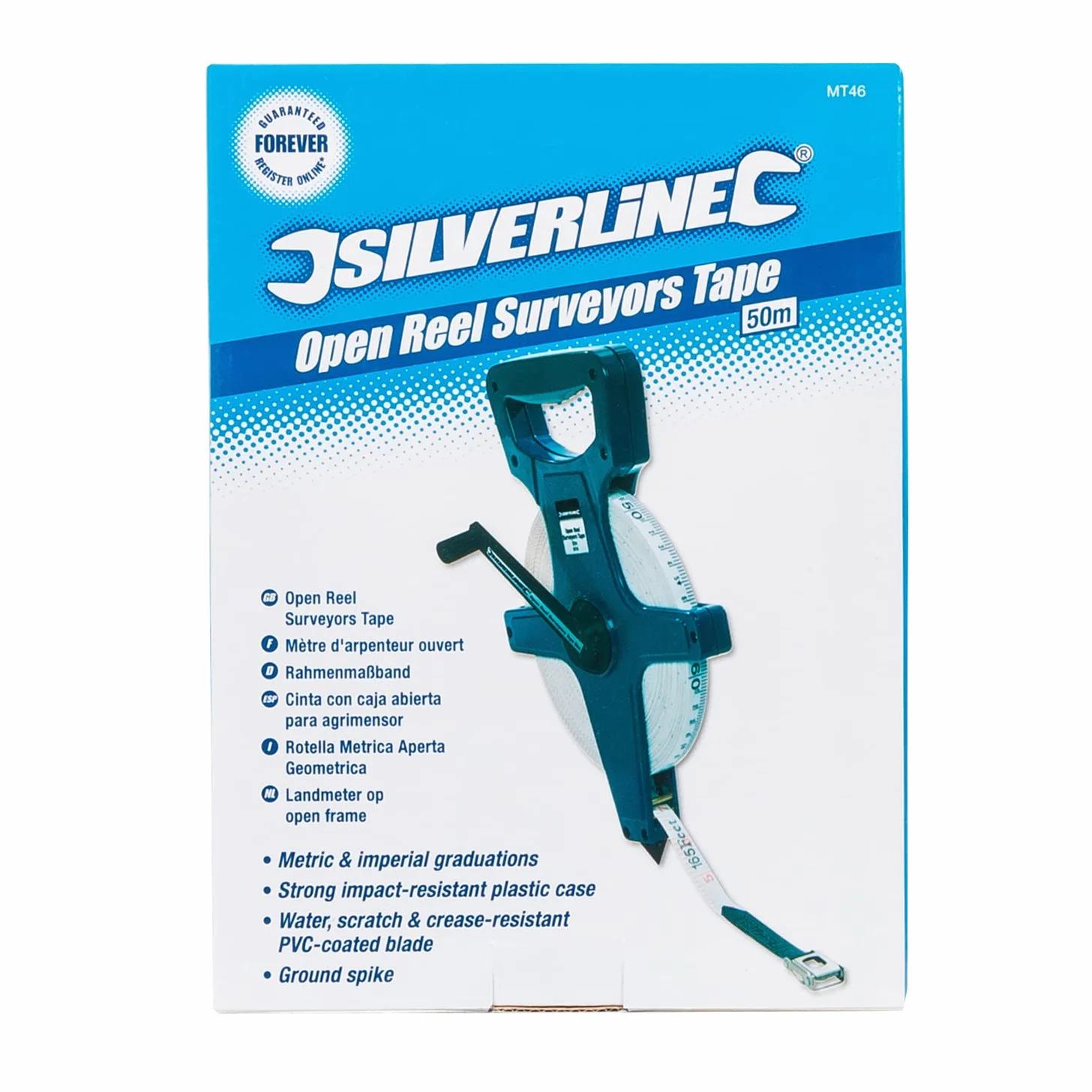 Silverline Taśma miernicza Open Reel 50 m x 13 mm MT46