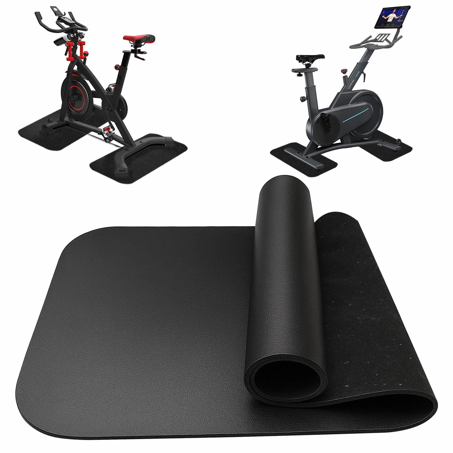 Mata ochronna Bcuuozeeing na sprzęt sportowy, sprzęt fitness, 28 x 70 cm, grubość 6 mm, amortyzująca wstrząsy, redukująca hałas, czarna