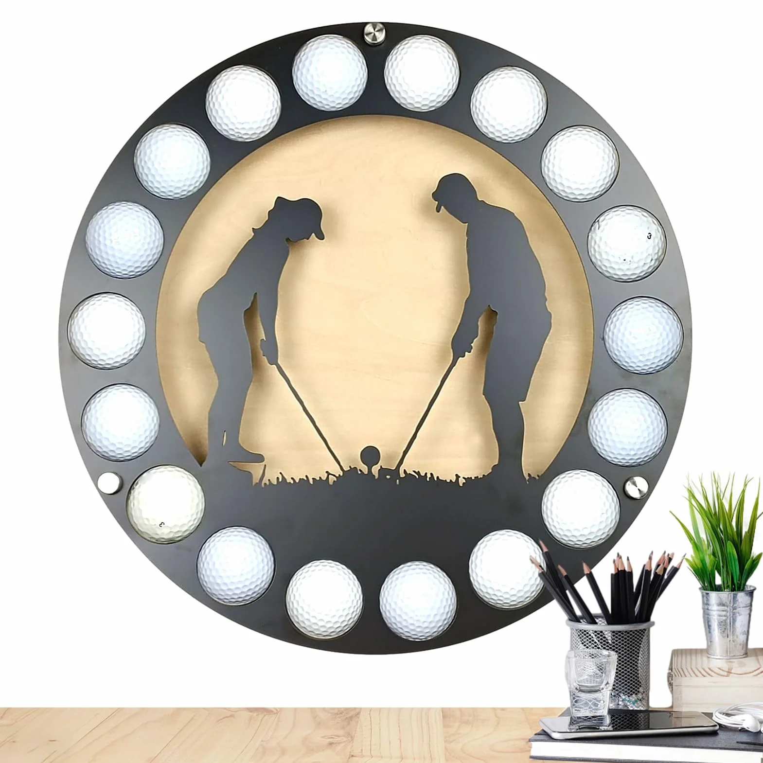 Uchwyt ścienny na piłkę golfową, wyświetlacz piłki golfowej | żelazny stojak na piłeczki golfowe, organizer do przechowywania | Iron Golfing Display Collector Case wykwintny i praktyczny