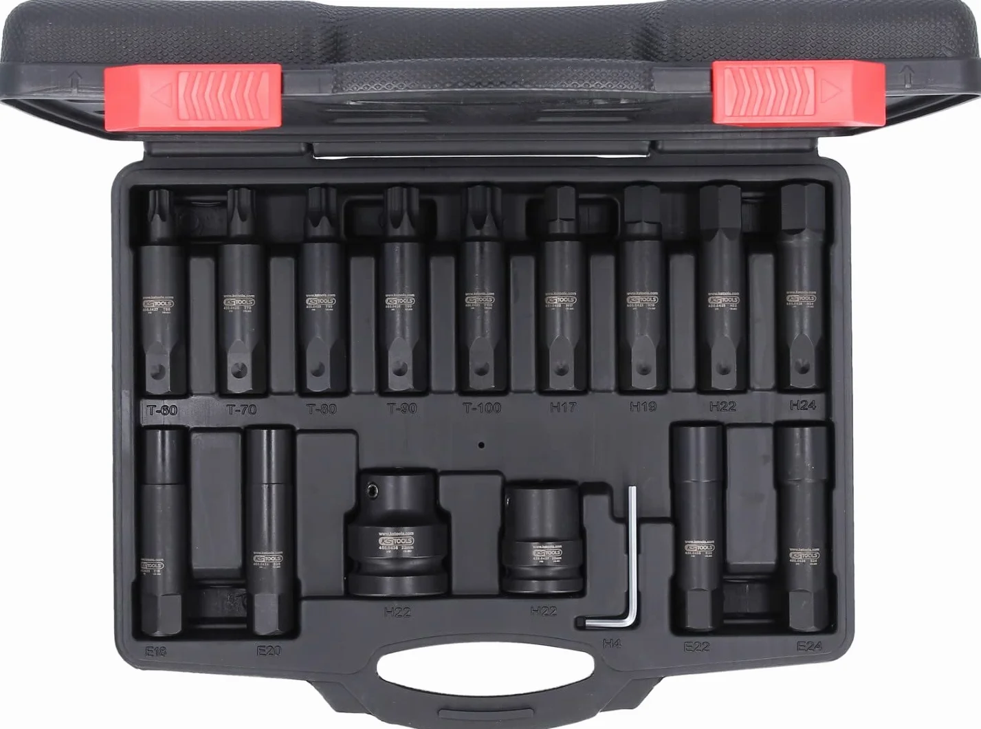 KS Tools 450.0420 3/4"+1" Zestaw udarowych wymiennych nasadek i nasadek z bitem, 16-szt
