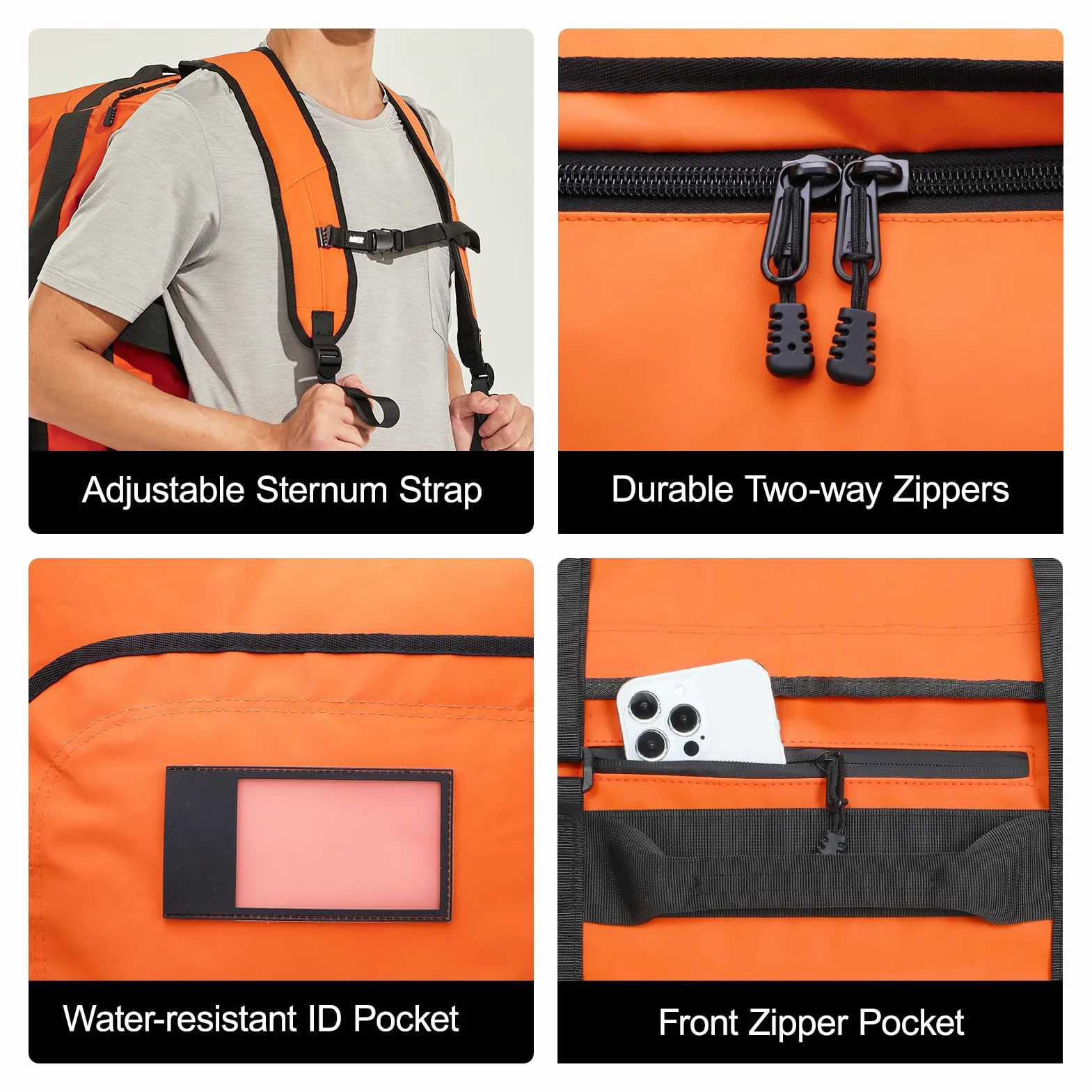 MIER torba sportowa dla mężczyzn, wodoszczelna, duża, wytrzymała, torba podróżna, przeznaczona na siłownię, sport, podróże, torba Duffle, 40L/60L/90L, z plecakiem, paskami i kieszenią na buty