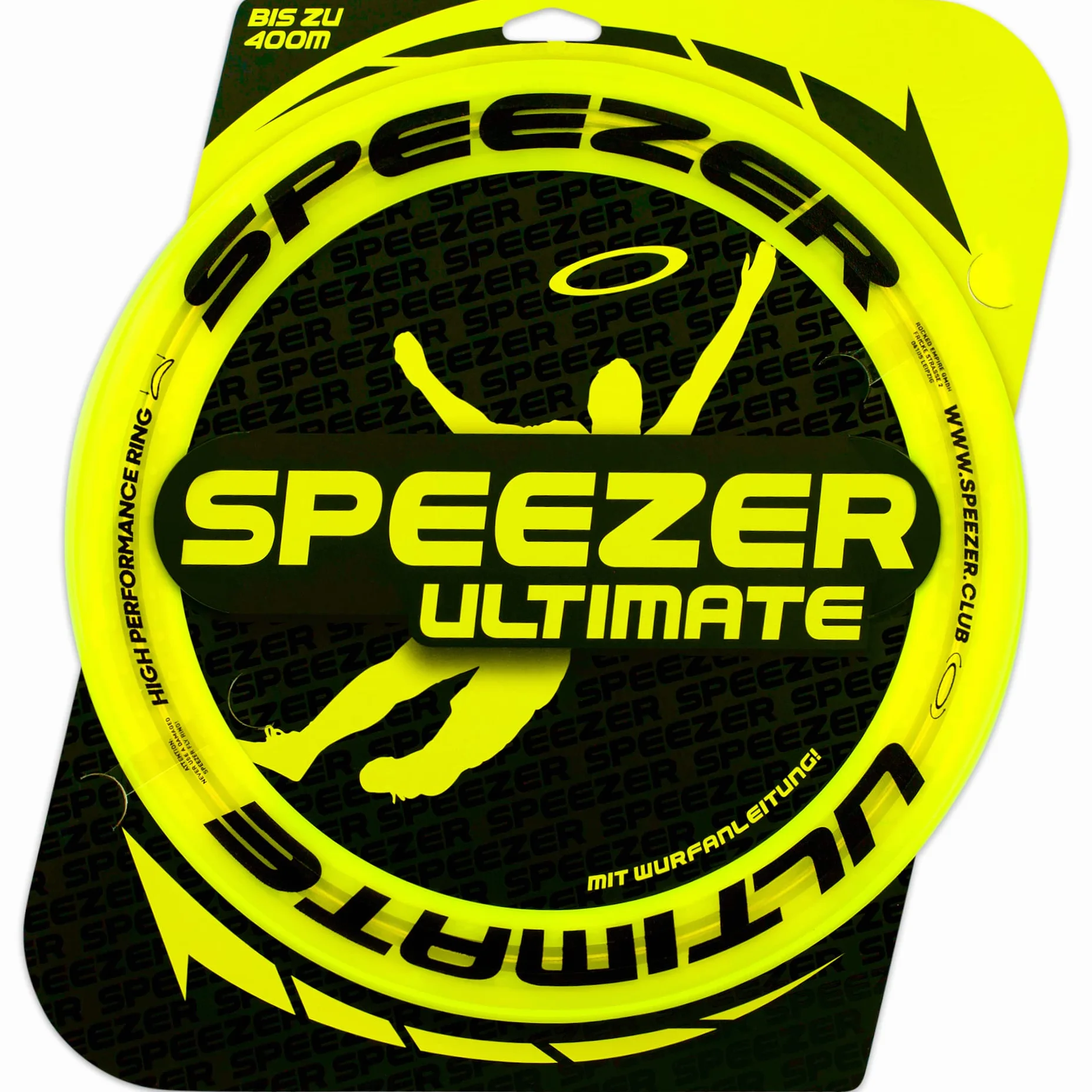 SPEEZER® Ultimate Frisbee Ring 33 cm neonowo-żółty krążek do rzucania 400 m