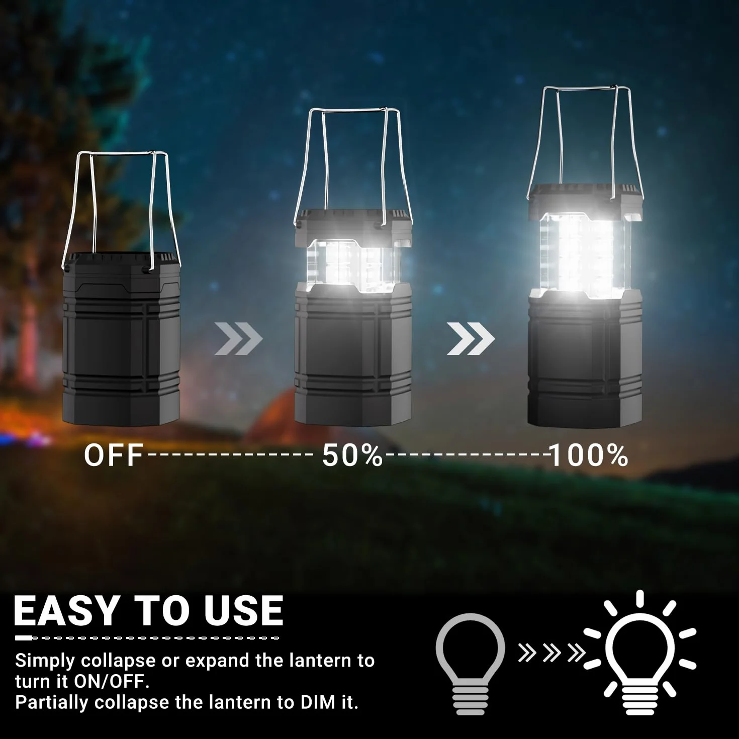 Lampa kempingowa LED solarna 3000 mAh składana wisząca z korbą ręczną i latarką awaryjna