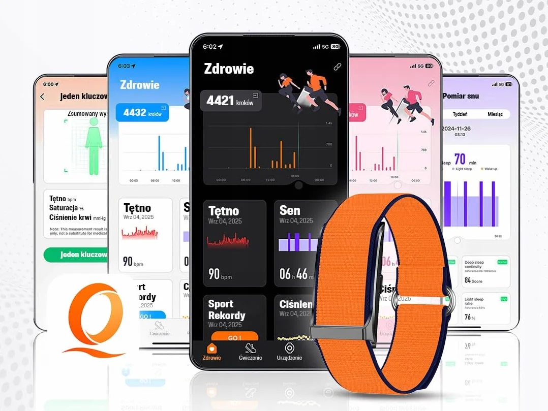 Inteligentna Opaska Smart Zdrowie Sport Powiadomienia - Aplikacja po Polsku