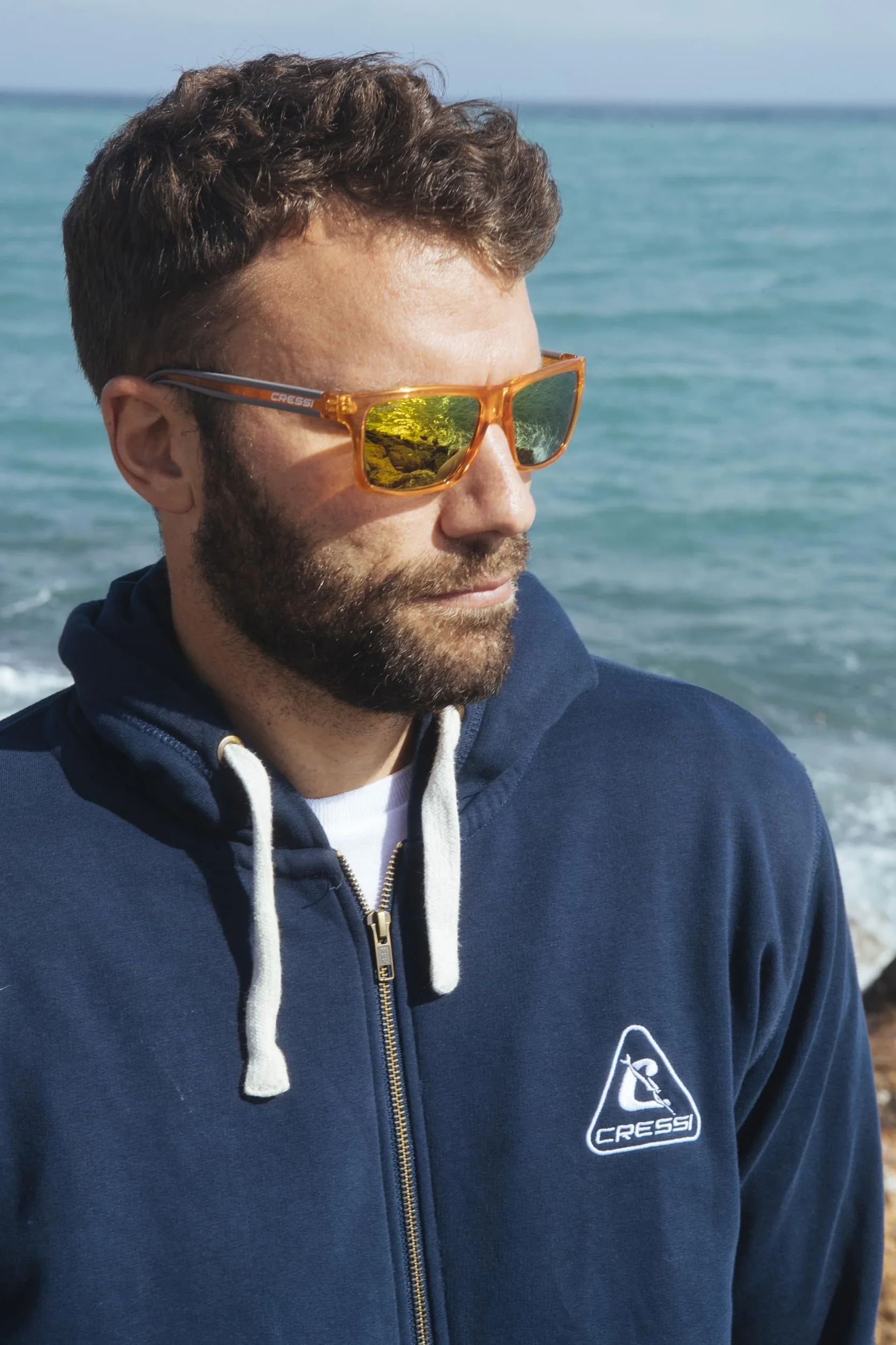 Cressi Unisex-Adult Rio Sunglasses Sportowe Okulary Przeciwsłoneczne,Szary/Pomarańczowy Lustro Obiektyw,Jeden Rozmiar,Xdb100111