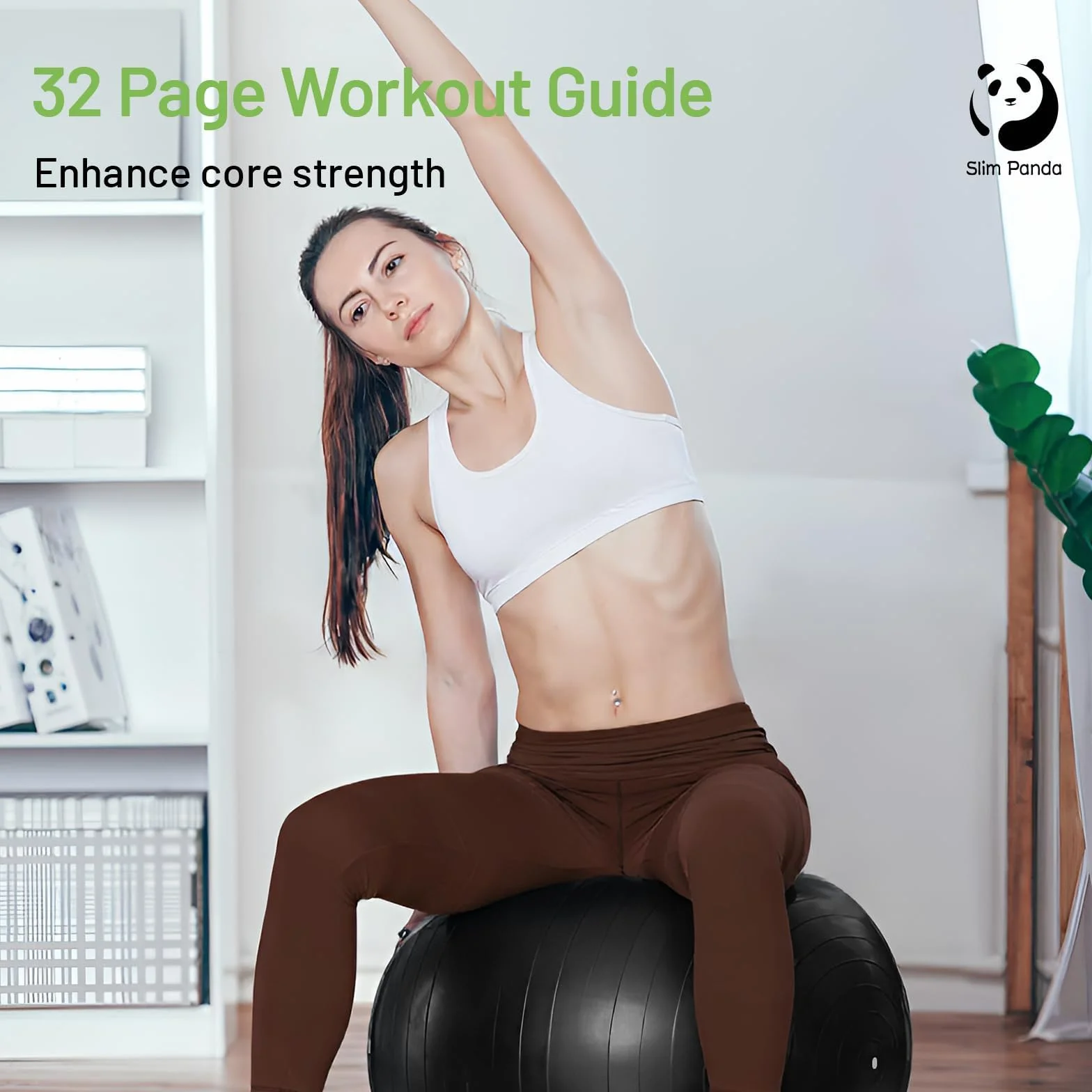 Slim Panda Piłka gimnastyczna 55-85 cm zabezpieczona przed wybuchem z pompką do fitnessu