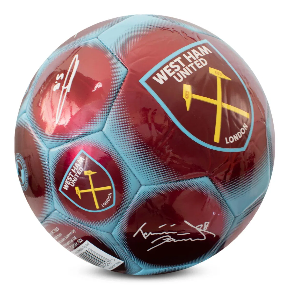 Hy-Pro Oficjalnie licencjonowana piłka nożna West Ham F.C. Classic Signature | metaliczny, rozmiar 5, młoty, trening, mecz, towar, kolekcjonerski dla dzieci i dorosłych