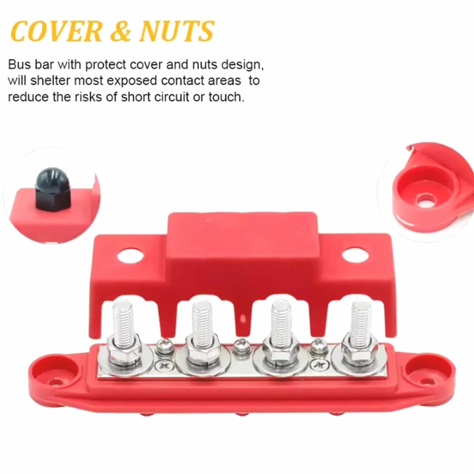 BusBar Box 250 A 12 V Szyna Zbiorcza 2 sztuki z 4 bolcami M8 Rozdzielacz Prądu