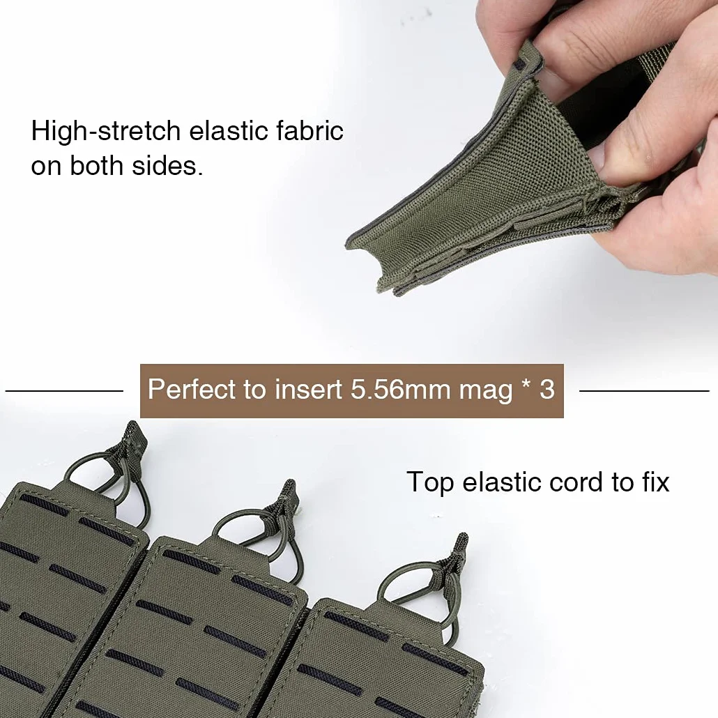 IDOGEAR Tactical Top otwarty pokrowiec na czasopisma Triple Molle do magazynów karabinowych M4 M14 M16 AR-15 5,56MM