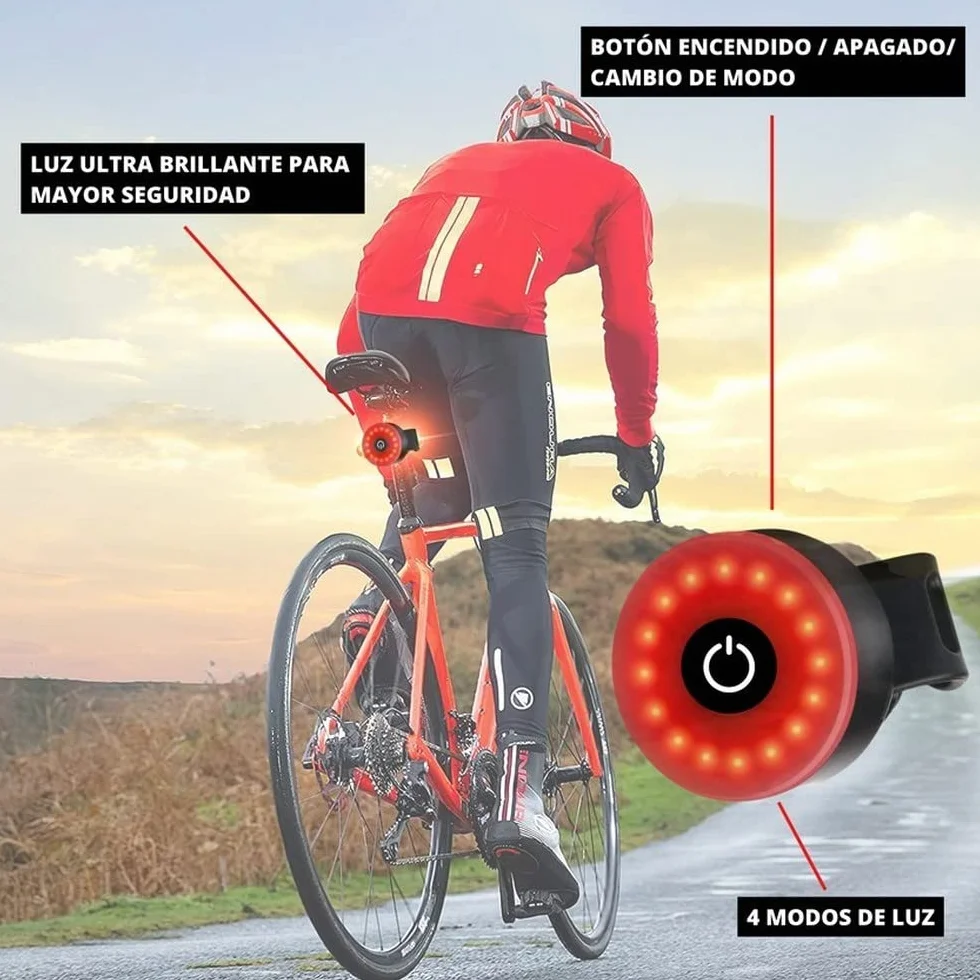NK Tylne światło rowerowe LED - 5 trybów światła, ładowalny, port ładowania DC5V 1A, Micro USB, IPX5 Wodoodporność, lekka i trwała, łatwa instalacja (kompatybilna ze wszystkimi rowerami)