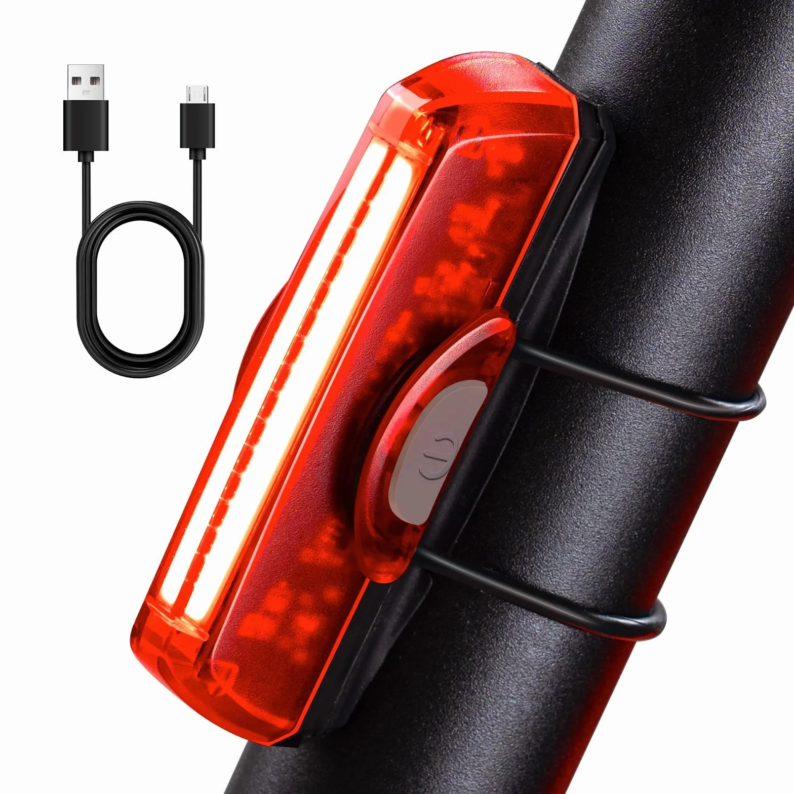 Tylne światło rowerowe z możliwością ładowania przez USB, super jasna lampa 50 lumenów, do roweru LED, łatwe przypięcie, aby podawać czerwone oświetlenie tylne dla optymalnego bezpieczeństwa na