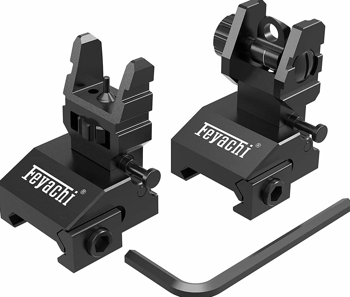 Feyachi S17 Przyrządy celownicze Flip Up Iron Sights Odchylane przednie i tylne z czerwoną i zieloną kropką Picatinny