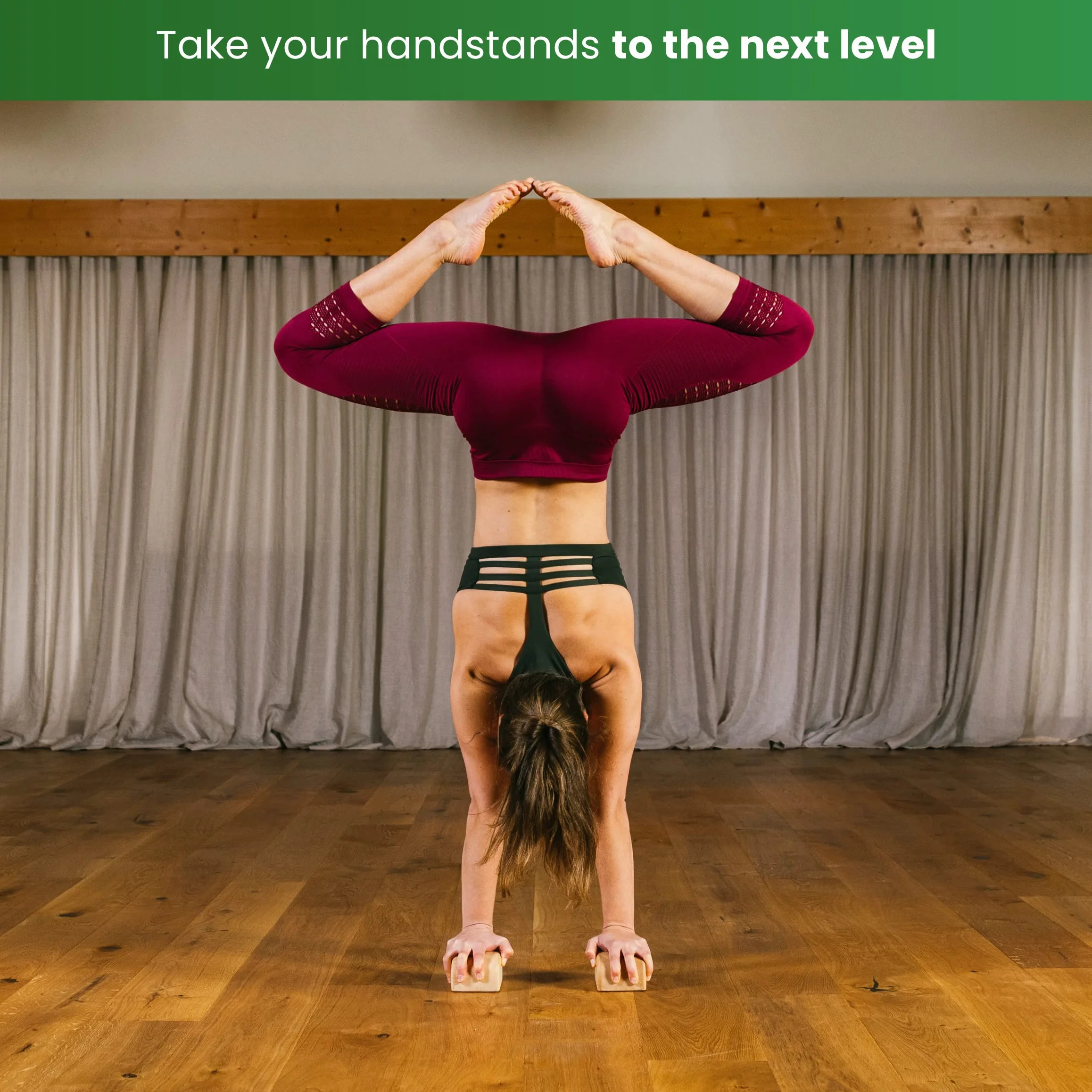 WOODPOWER® BalanceBlocks (Flat Edition) I klocki do stania na ręce i blok do jogi w jednym – wspierają nadgarstki podczas treningu bodyweight, gimnastyki, akrobatyki, jogi i wielu innych (2 sztuki)