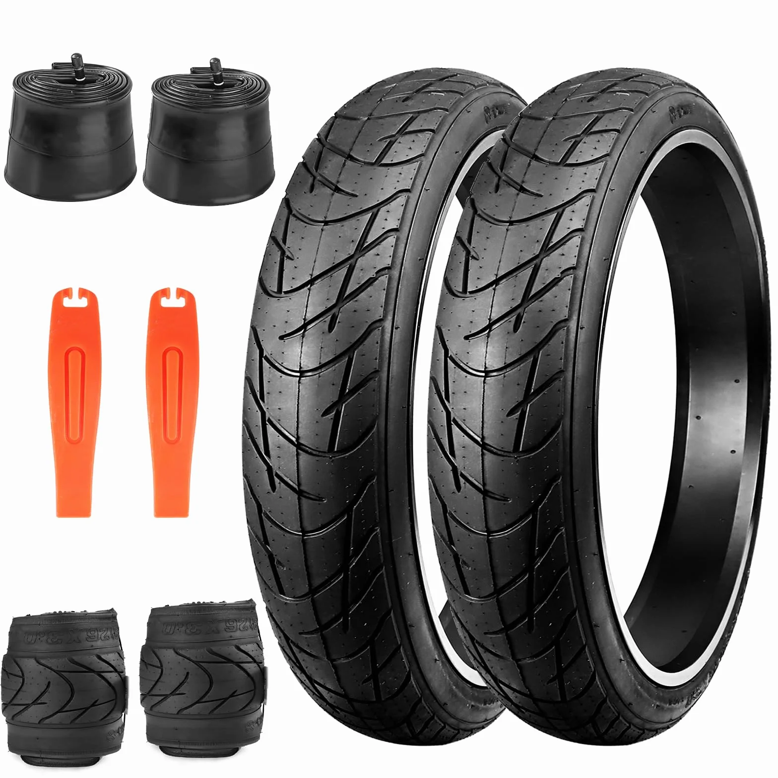 ZUKKA E Bike opony rowerowe 26 x 3,0 opony tłuszczowe, 70-559, składane, 26 cali, 26 x 3,0 AV32 mm, Heavy Duty, rower górski