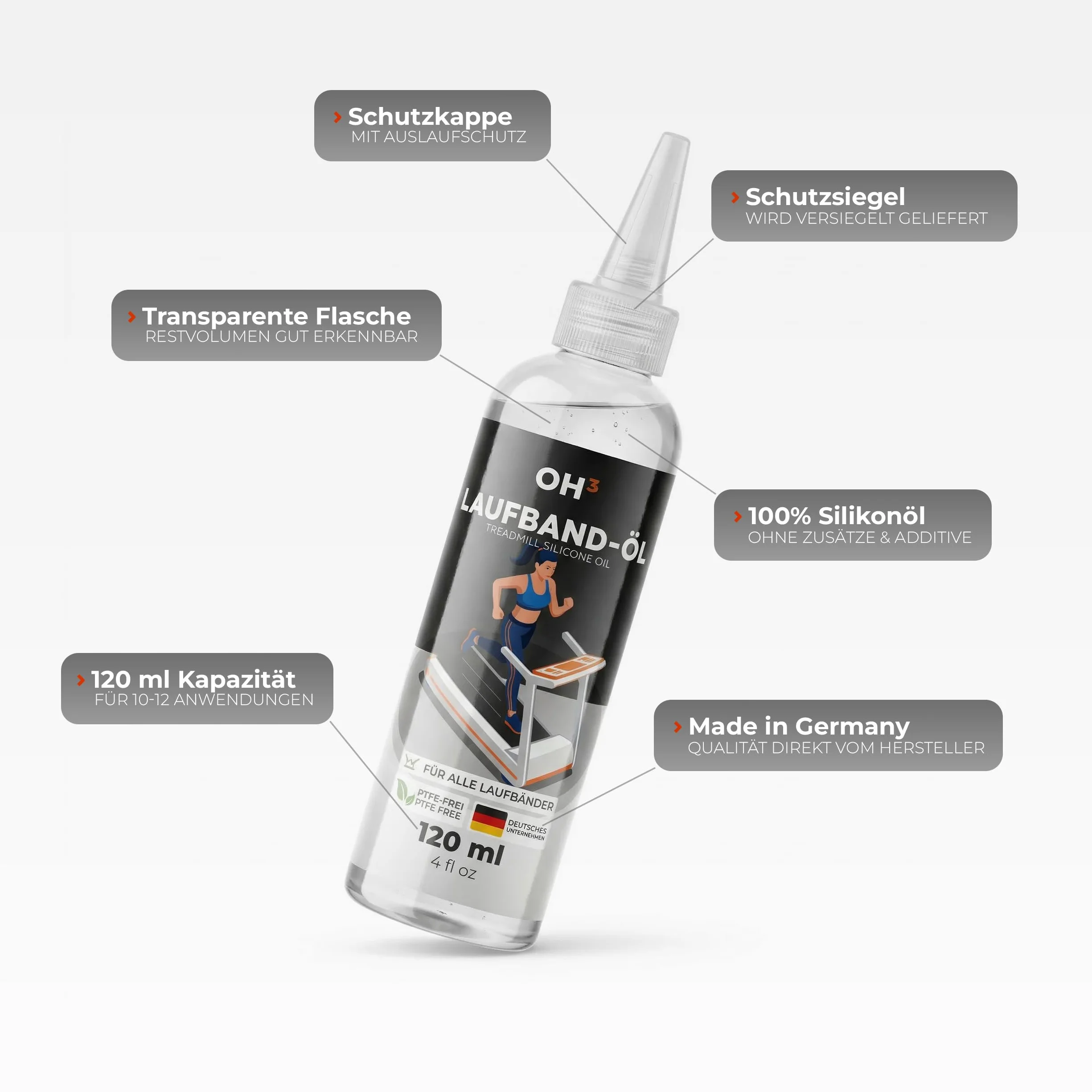 Olej do bieżni silikonowy 120 ml smar z końcówką śrubową