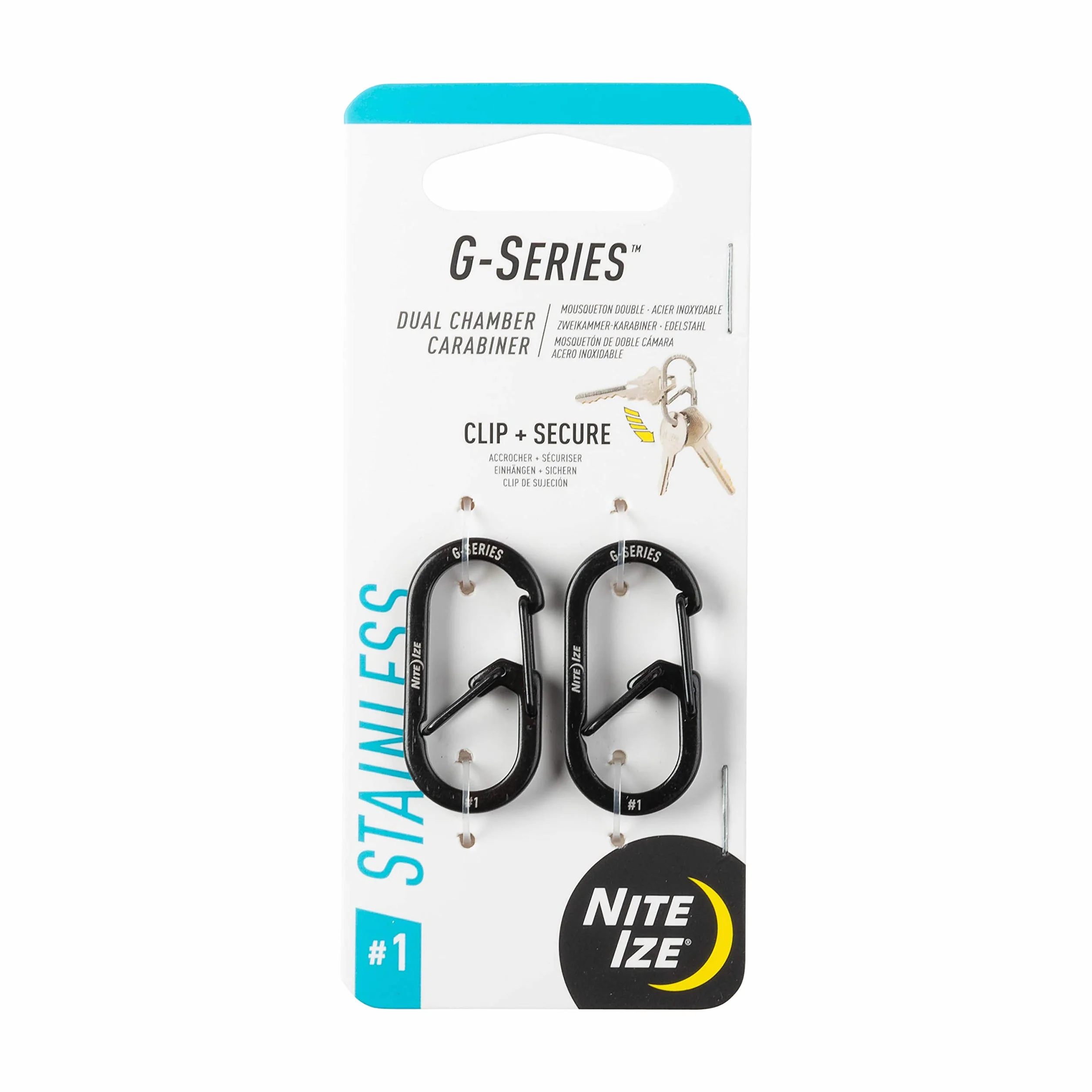 Nite Ize Uniseks G-Series GS1-01-2R6 Karabińczyk, Czarny, 1